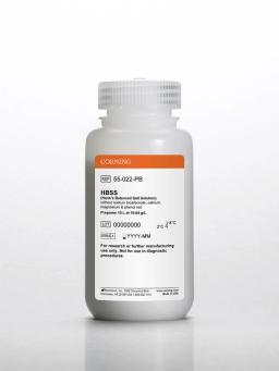 Corning® Hank’s Balanced Salt Solution, Powder without sodium bicarbonate, calcium, magnesium, and phenol red - Corning Life Sciences