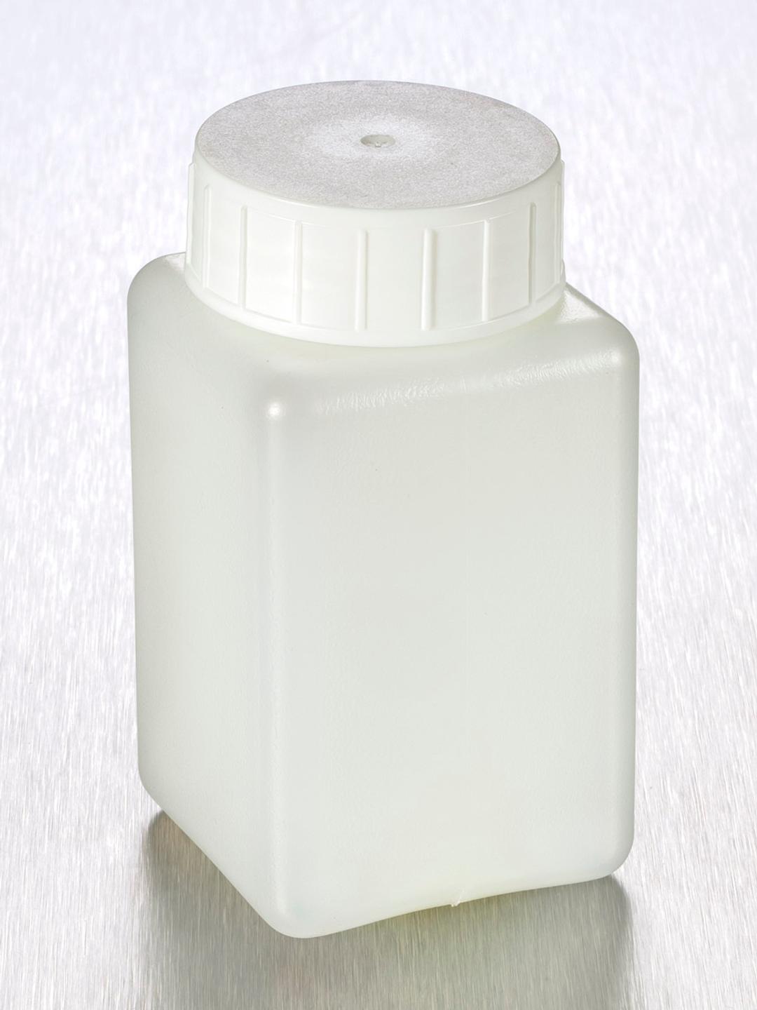 Corning® Gosselin™ Square HDPE Bottle, 150 mL, 37 mm White Cap, Assembled, 300/Case - Corning Life Sciences
