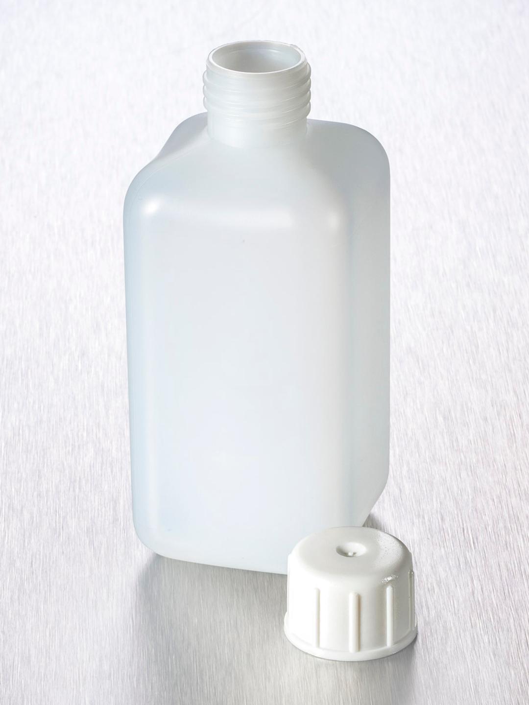 Corning® Gosselin™ Square HDPE Bottle, 250 mL, 20 mm White Cap, Non-assembled, 194/Case - Corning Life Sciences
