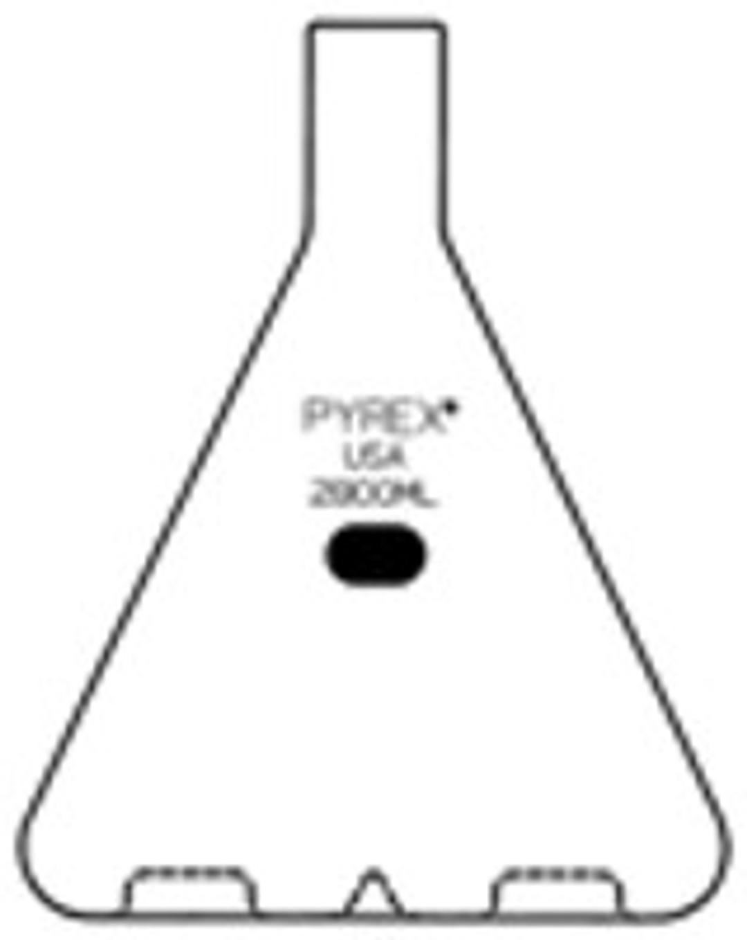 PYREX® 2800 mL Fernbach-Style Culture Flask with Baffles and Delong-Style Neck - Corning Life Sciences - General Lab
