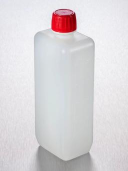 Corning® Gosselin™ Rectangular HDPE Bottle, 500 mL, Graduated, 20 mm Red Tamper-evident Cap with Shaped Seal, Non-assembled, 170/Case - Corning Life Sciences