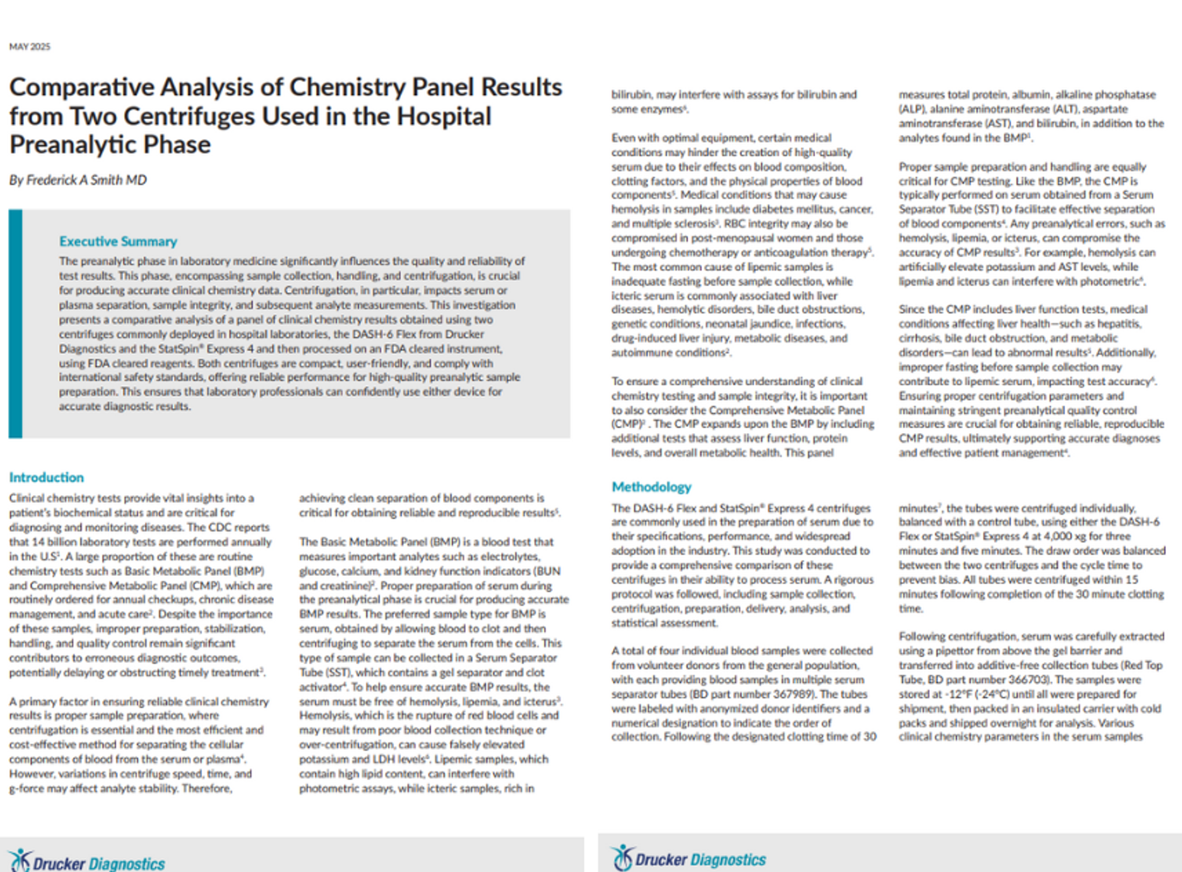 Clinical chemistry centrifuge analysis
