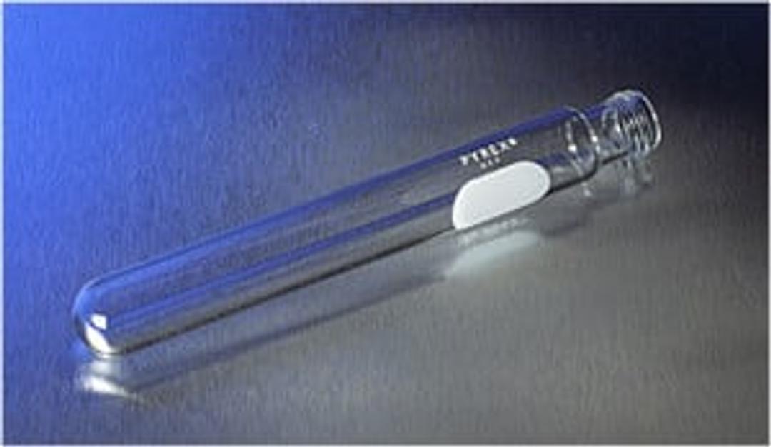 PYREX® 16x150 mm Disposable Round Bottom Threaded Culture Tubes, With White Marking Spot, Without Caps, Bulk Pack - Corning Life Sciences - Life Sciences