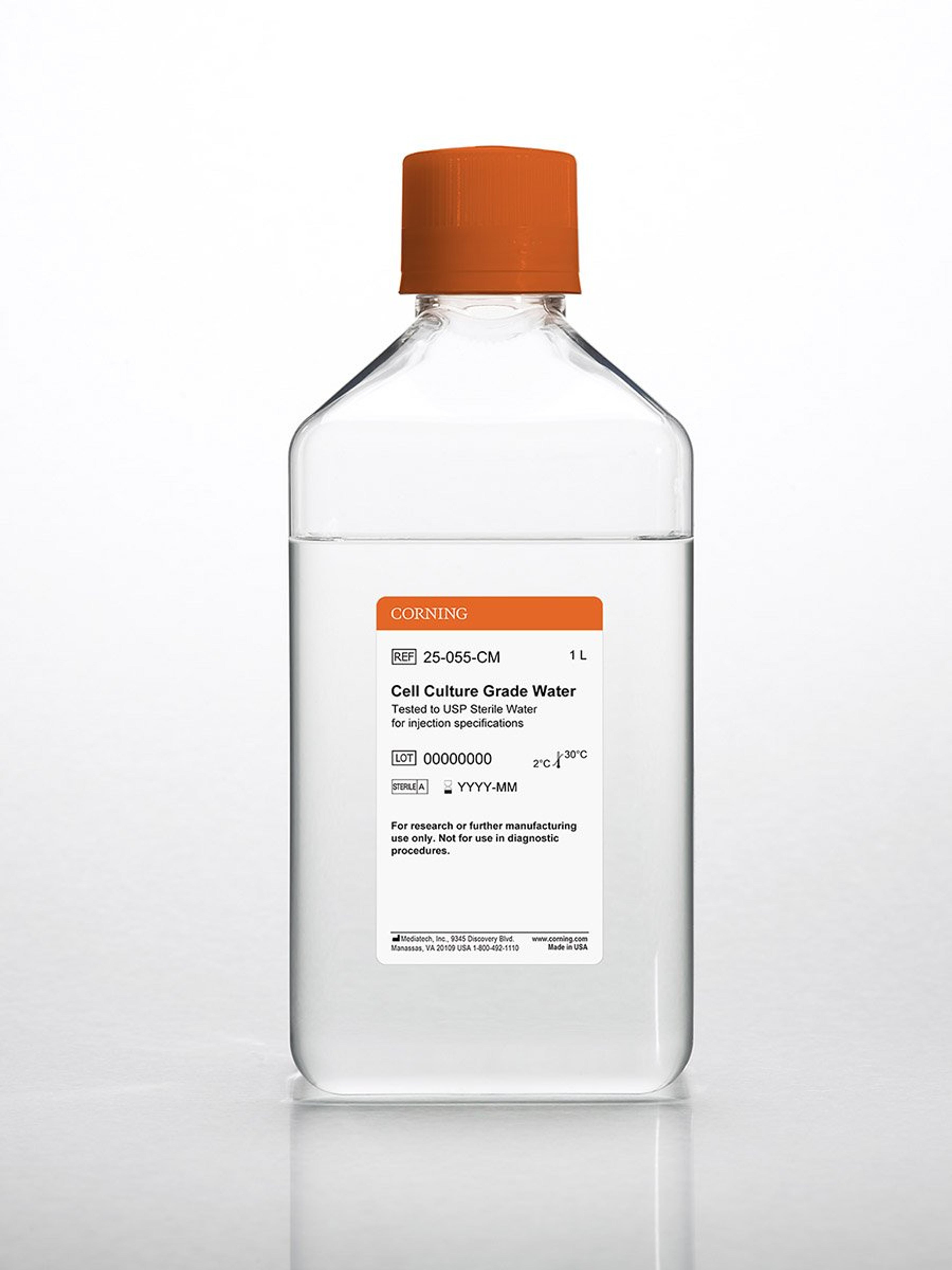 Corning® 1L Cell Culture Grade Water Tested to USP Sterile Water for Injection Specifications - Corning Life Sciences