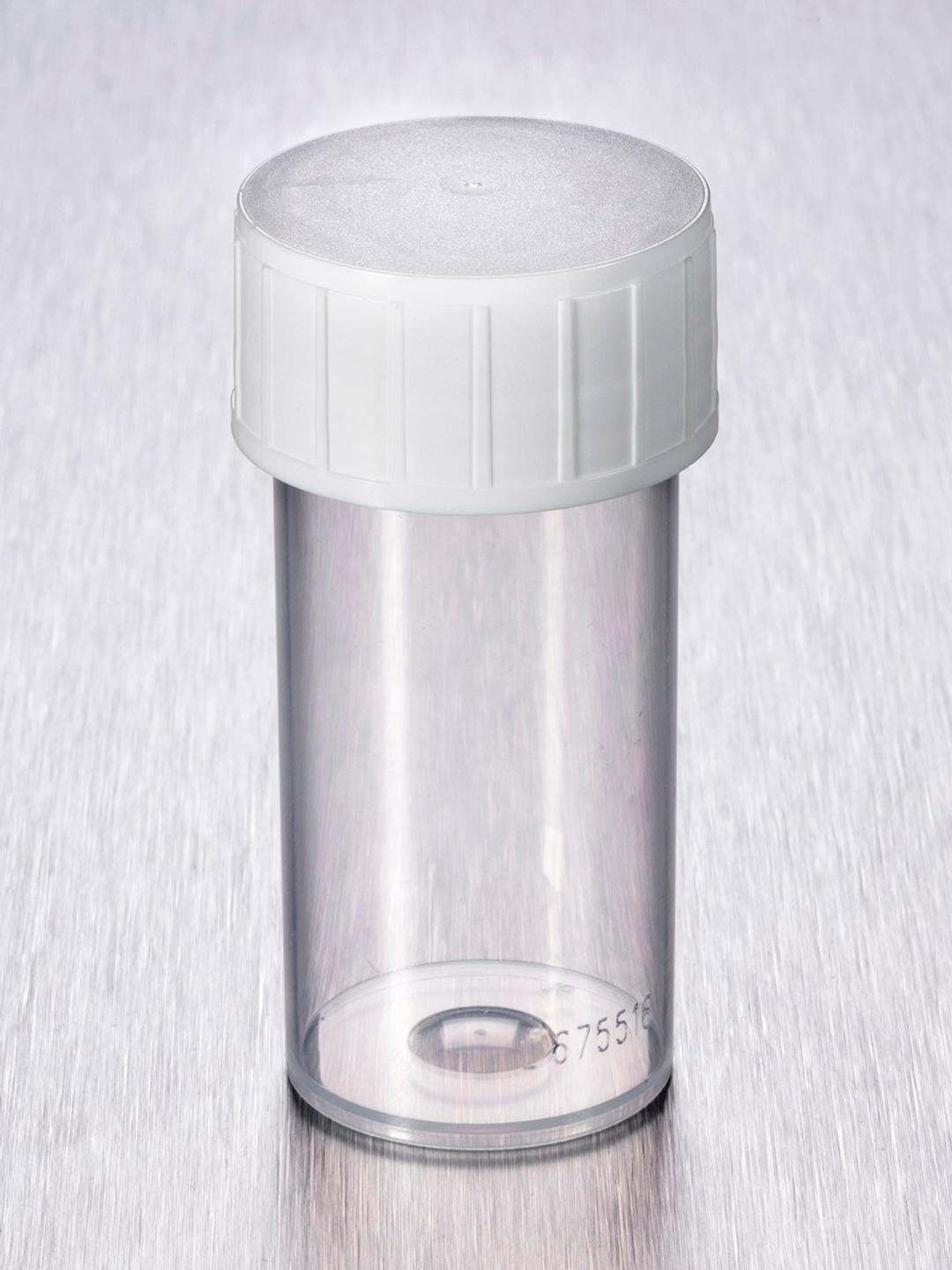 Corning® Gosselin™ Straight Container, 40 mL, PP, White Screw Cap, Assembled, 100/Bag, 1000/Case - Corning Life Sciences