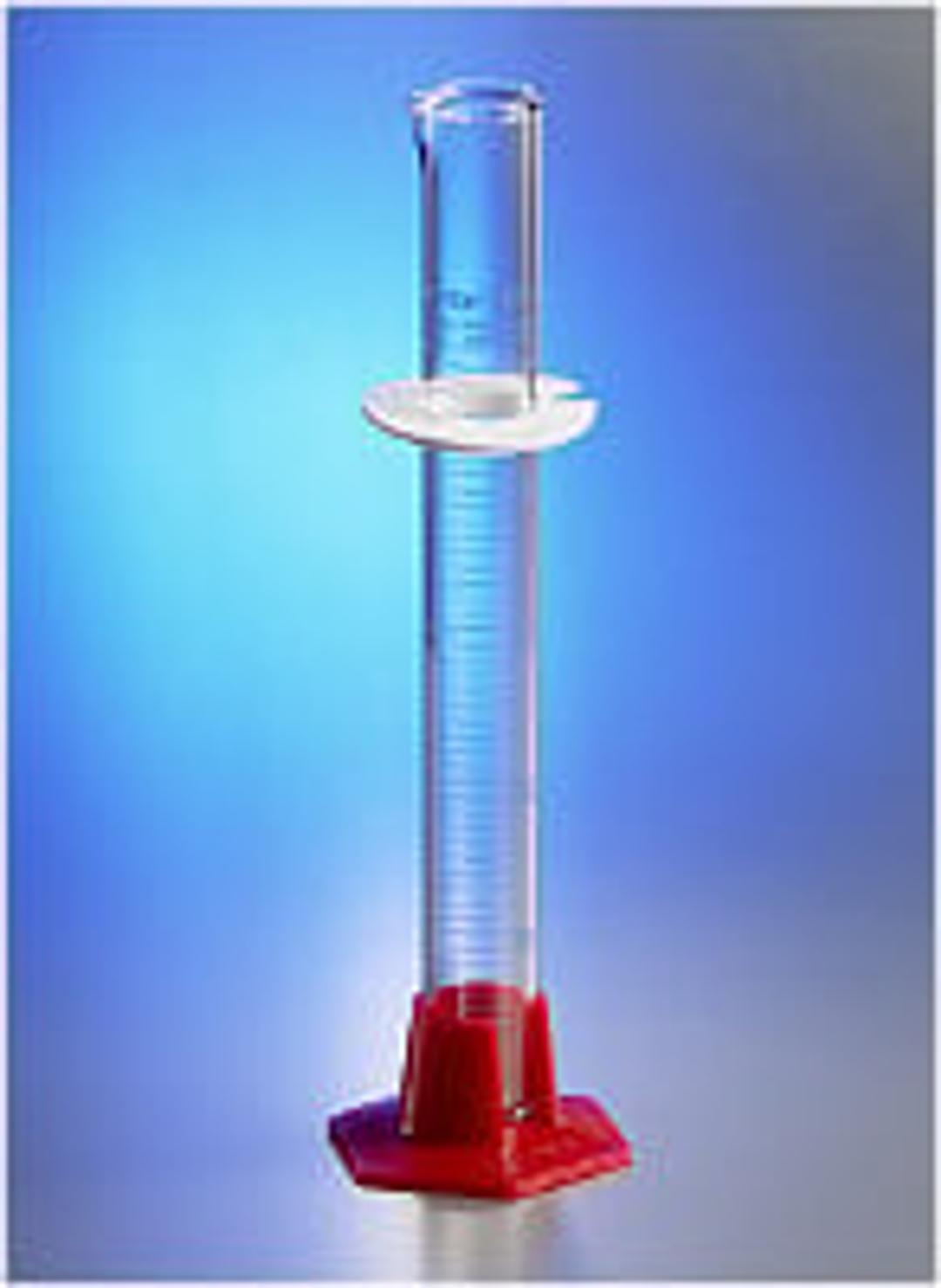PYREX® VISTA™ 25 mL Single Metric Volumetric and Graduated Cylinders, TC, Plastic Hexagonal Base, Blue Graduations - Corning Life Sciences - General Lab