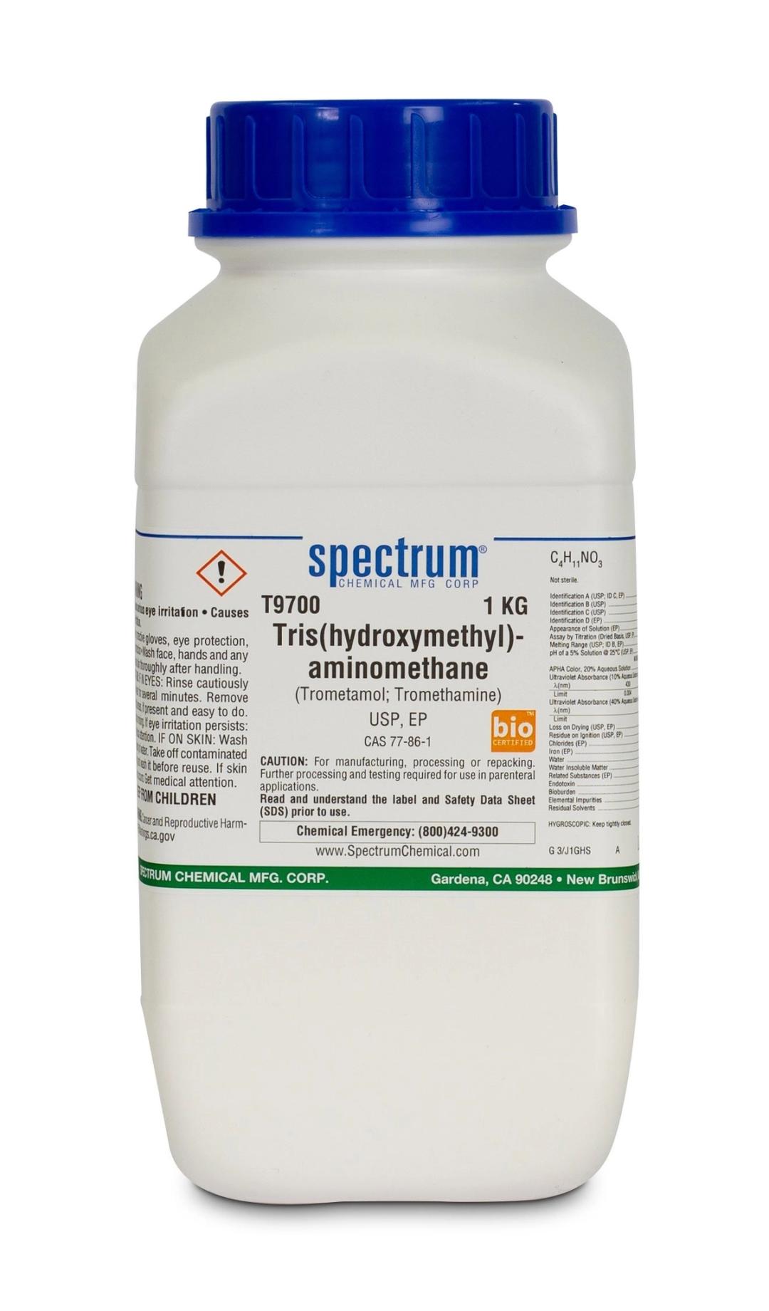Tris(hydroxymethyl)aminomethane, USP, EP, BP, bioCERTIFIED - Spectrum Chemical - General Lab