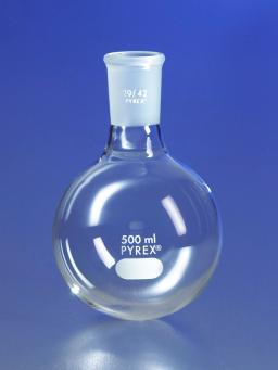 PYREX® 500 mL Short Neck Boiling Flask, Round Bottom, 29/42 Standard Taper Joint - Corning Life Sciences - Life Sciences