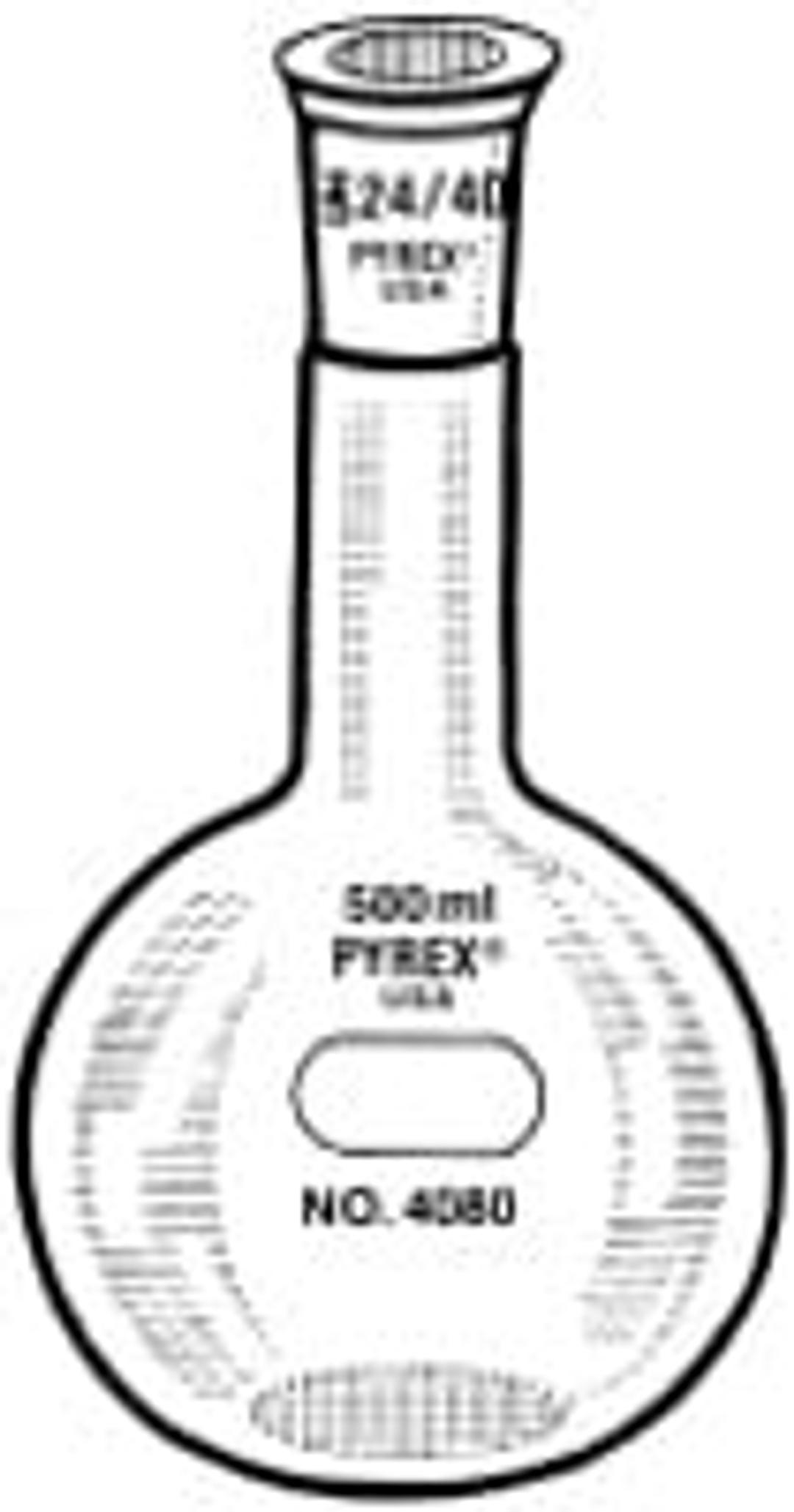PYREX® 250 mL Long Neck Florence Boiling Flask, Flat Bottom, 24/40 Standard Taper Joint - Corning Life Sciences - Life Sciences