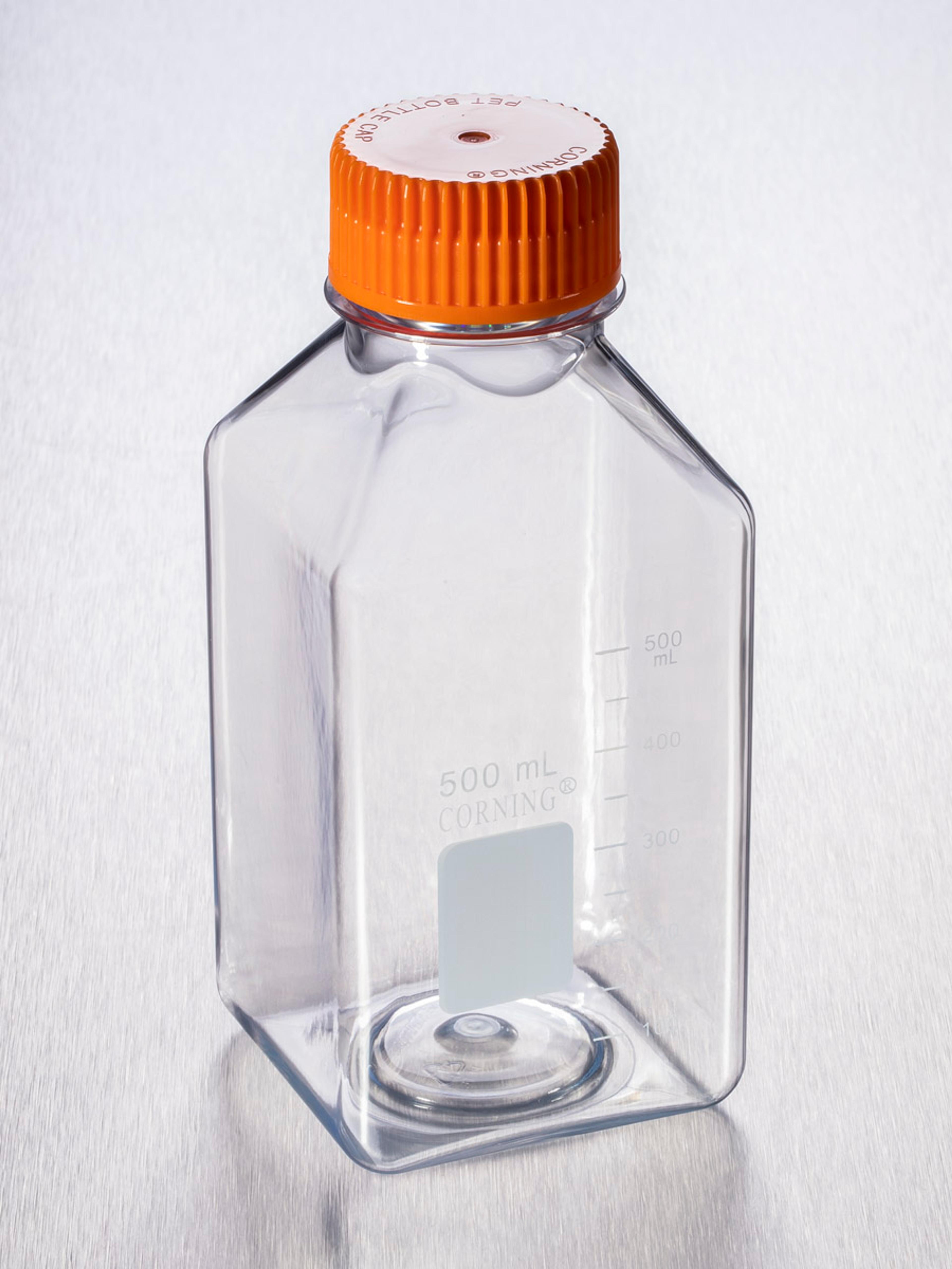 Corning® 500 mL Square PET Storage Bottles with 45 mm Caps - Corning Life Sciences - General Lab
