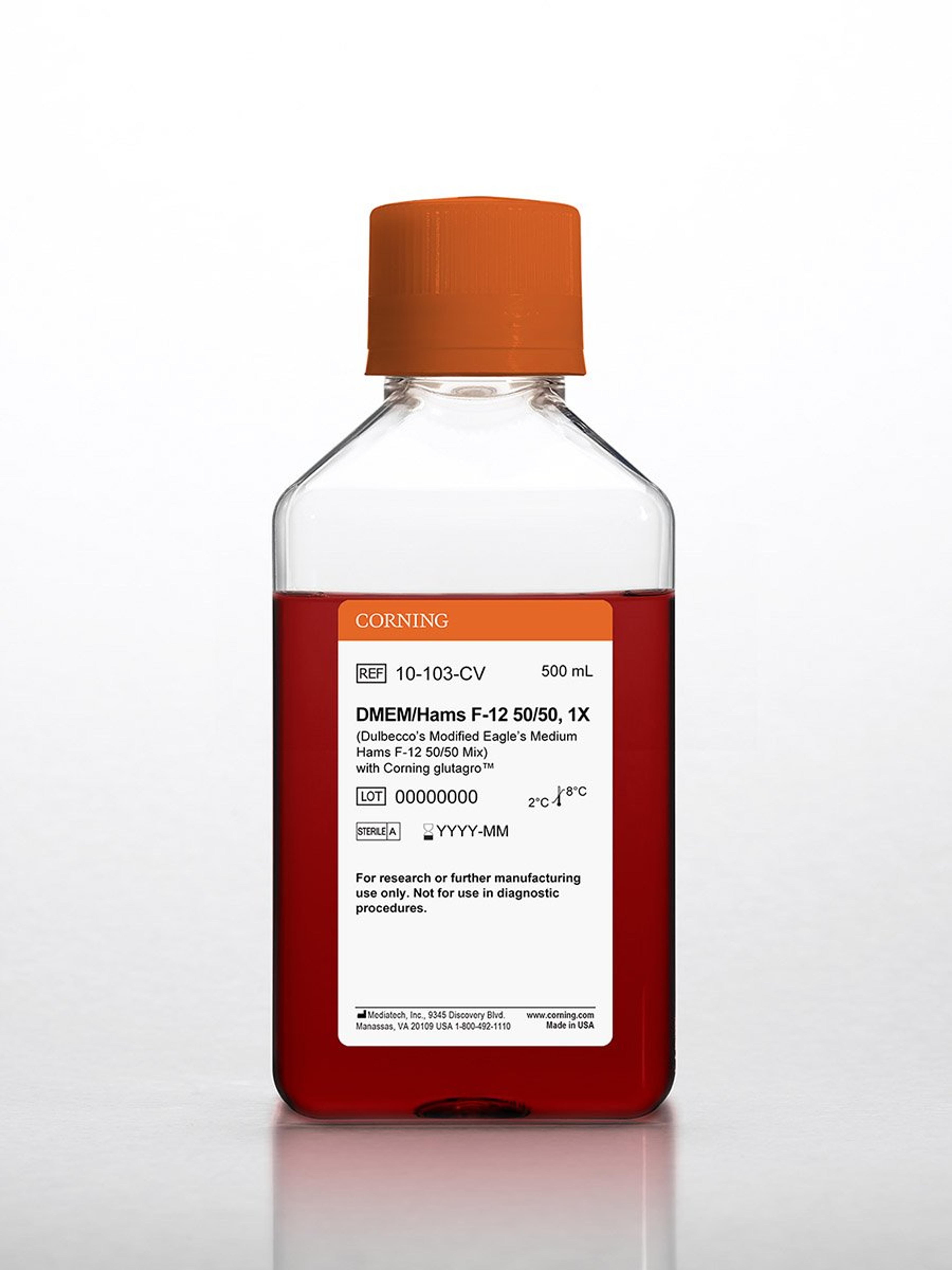 Corning® 500 mL DMEM (Dulbecco’s Modified Eagle’s Medium)/Hams F-12 50/50 Mix - Corning Life Sciences