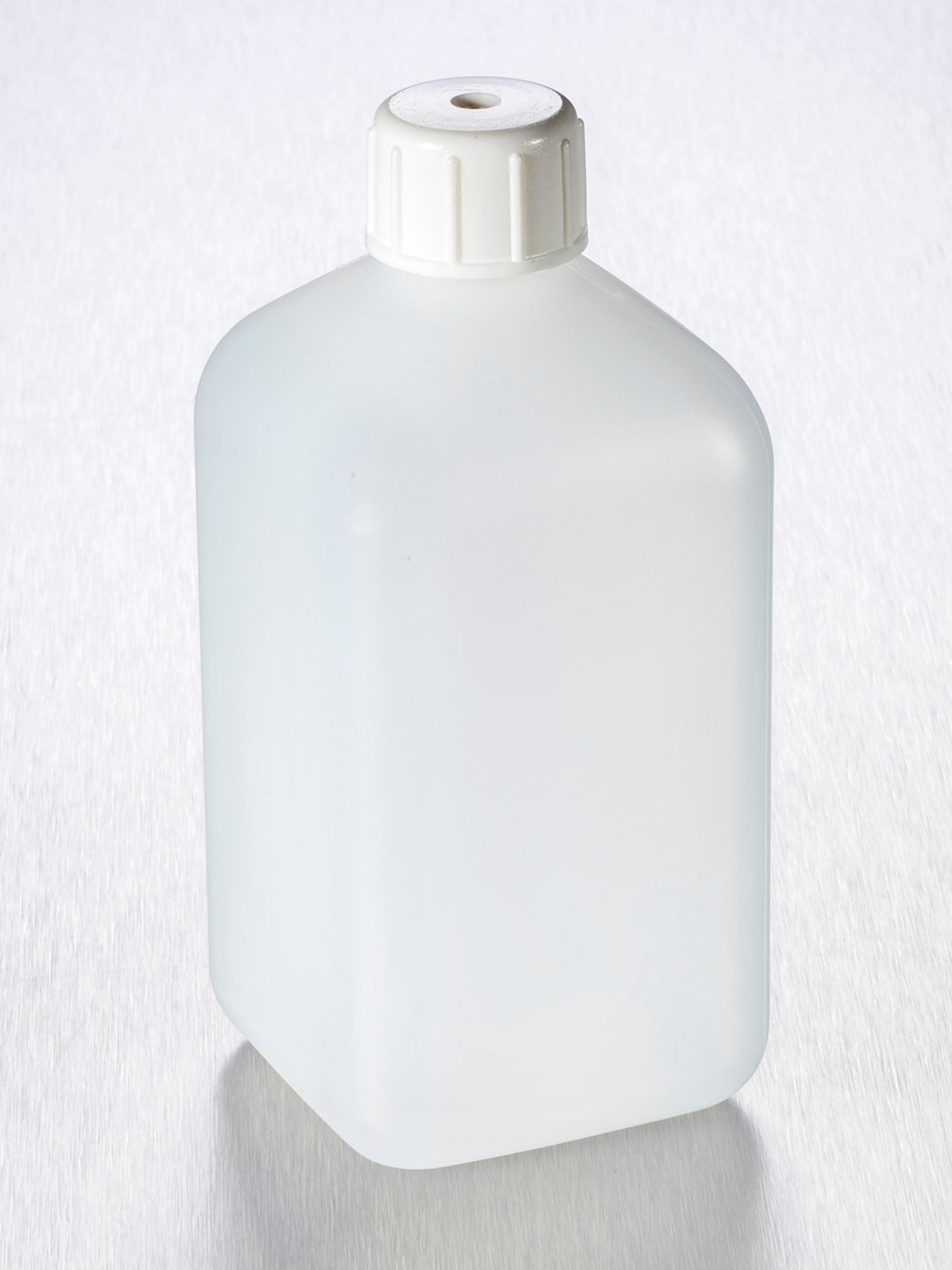 Corning® Gosselin™ Square HDPE Bottle, 500 mL, 20 mm White Cap, Assembled, 100/Case - Corning Life Sciences
