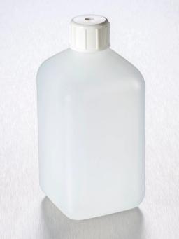 Corning® Gosselin™ Square HDPE Bottle, 500 mL, 20 mm White Cap, Assembled, 100/Case - Corning Life Sciences