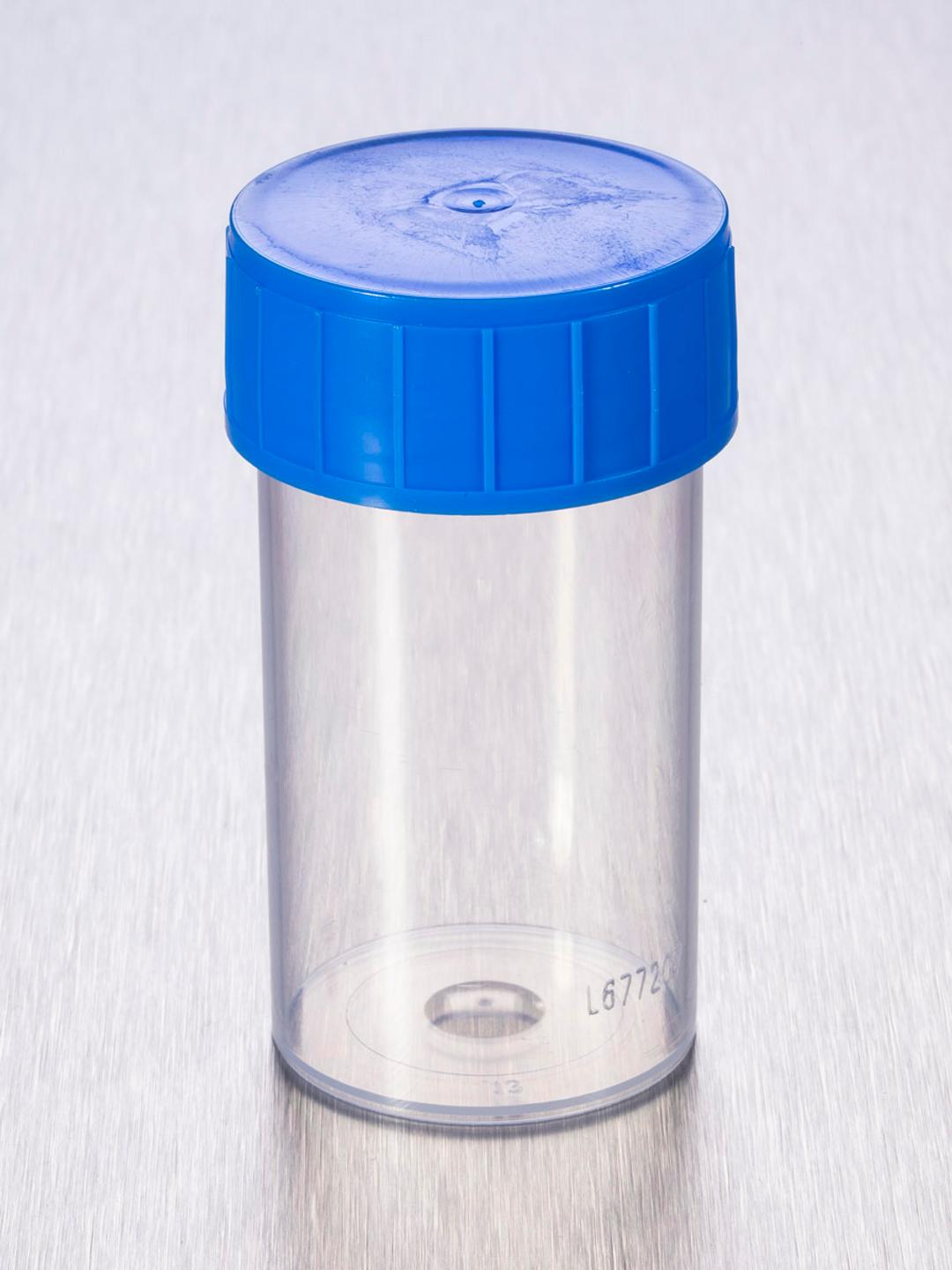 Corning® Gosselin™ Straight Container, 60 mL, PP, Blue Screw Cap, Assembled, Sterile, 70/Bag, 700/Case - Corning Life Sciences