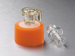 Corning® 33 mm Polyethylene Filling Cap with a Male MPC Polycarbonate with a 3/8 (9.5 mm) ID Coupling and a Female MPC Polycarbonate End Cap - Corning Life Sciences - Life Sciences