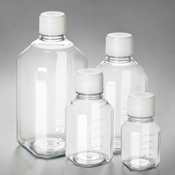 Corning® PET Bottle, 30mL, Graduated, 18mm Screw Cap, Sterile, Triple-bagged, Pre-assembled, 24/Tray, 240/Case - Corning Life Sciences