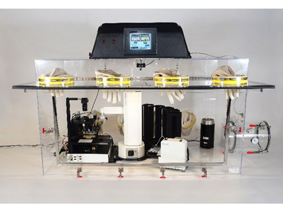 Hudson RapidPick with PlateCrane and Stackers for 40 plates in anearobic chamber