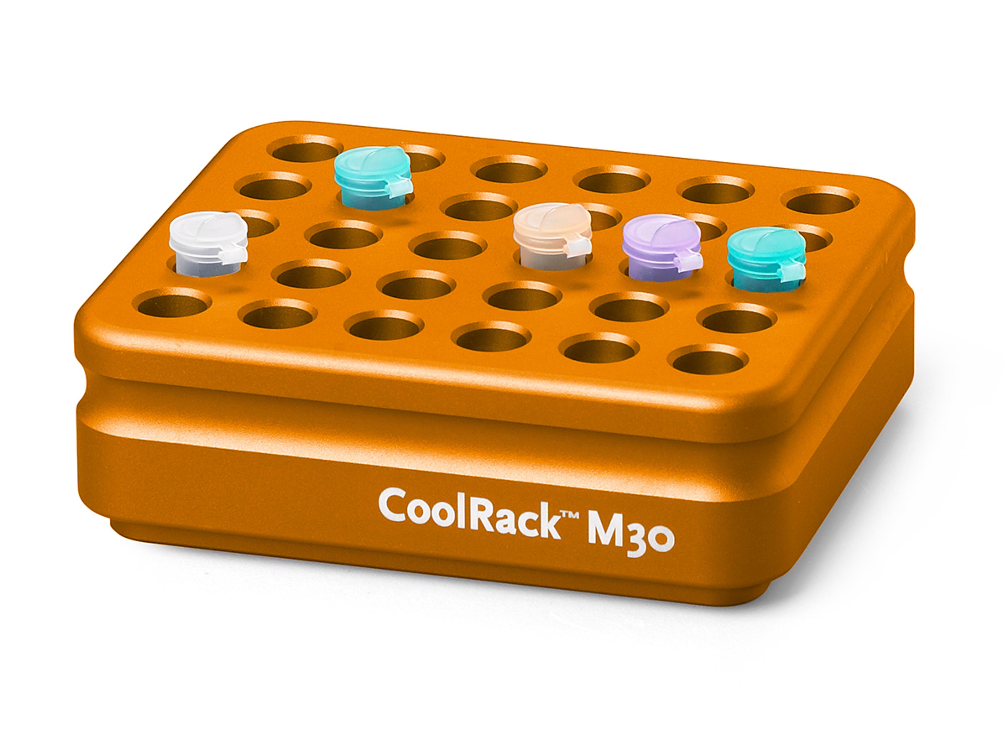 Corning® CoolRack M30, Holds 30 x 1.5 or 2 mL Microcentrifuge Tubes, Orange - Corning Life Sciences - General Lab