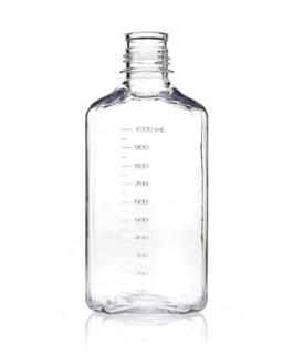 EZBio® 1 Liter (1,000 mL) Polycarbonate (PC) Media Bottles, Non-Sterile, Autoclavable Square Storage Bottles with 38-430 mm Neck, Without Caps, 12/PK - Foxx Life Sciences - Life Sciences