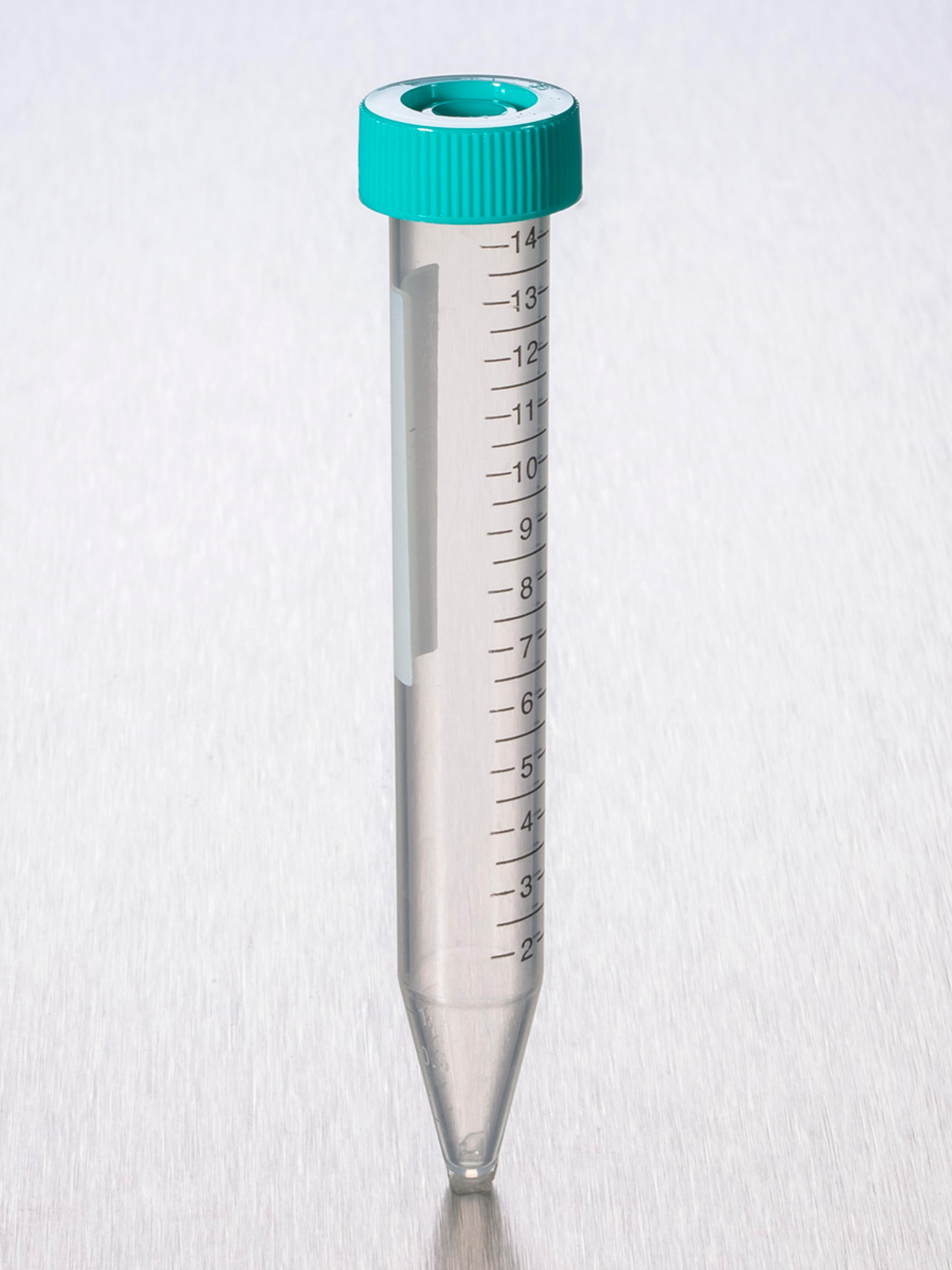 Corning® Gosselin™ Conical Base Tube, 15 mL, PP, with Printed Graduation, Green Cap, Sterile, 25/Bag, 500/Case - Corning Life Sciences
