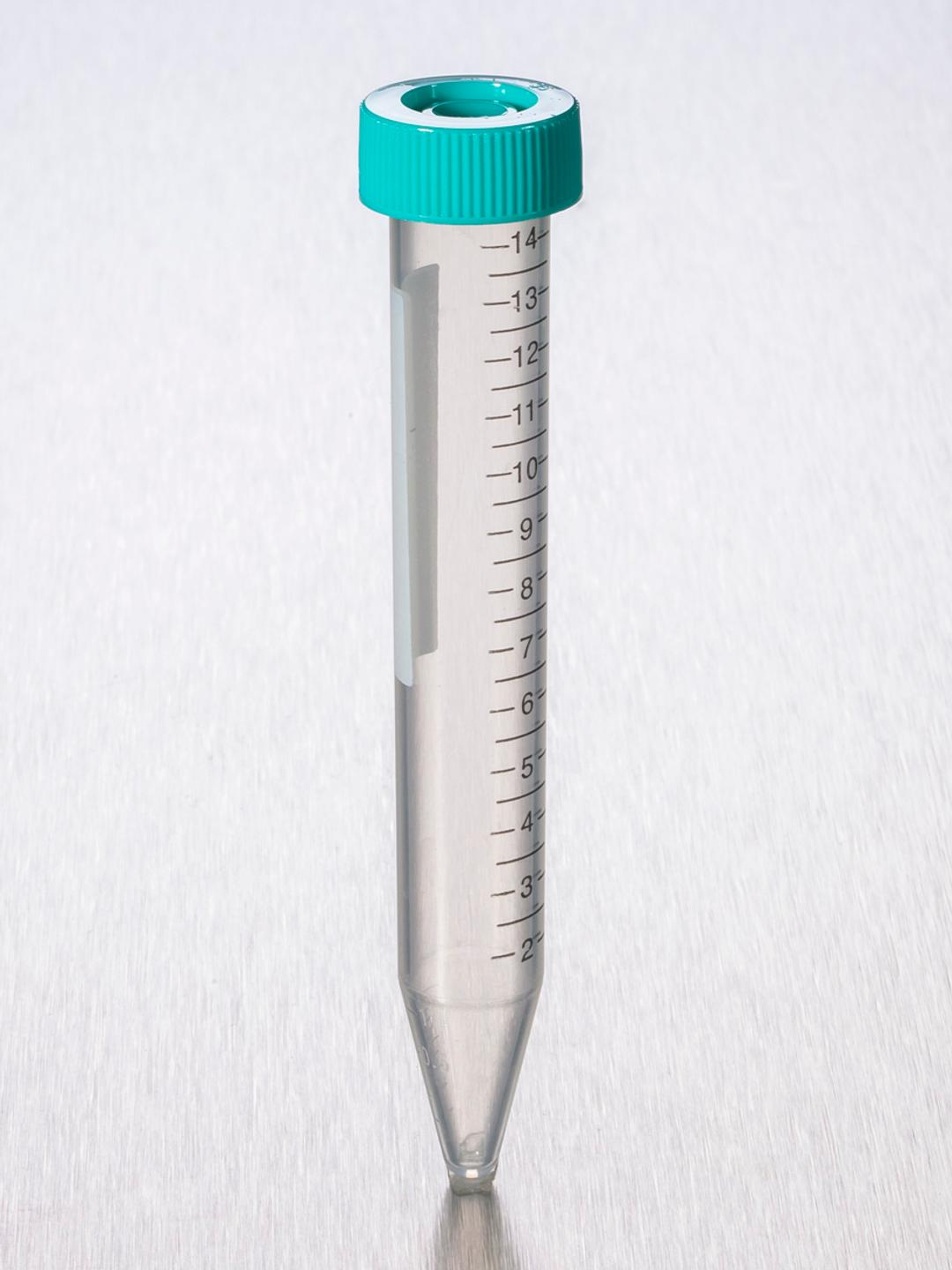 Corning® Gosselin™ Conical Base Tube, 15 mL, PP, with Printed Graduation, Green Cap, Sterile, 25/Bag, 500/Case - Corning Life Sciences