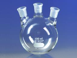 PYREX® 250 mL Three Neck Distilling Flask with 19/22 Center Vertical and Side Angled Neck Standard Taper Joints - Corning Life Sciences - General Lab