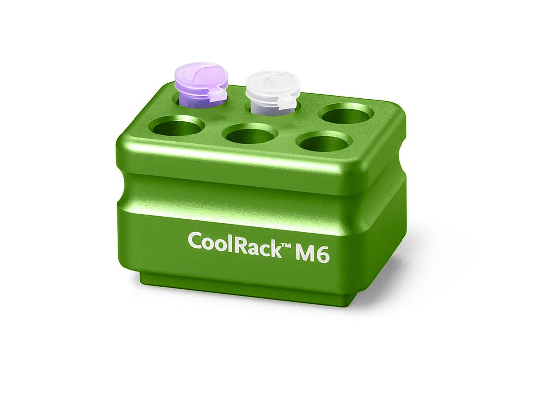 Corning® CoolRack M6, Holds 6 x 1.5 or 2 mL Microcentrifuge Tubes, Green - Corning Life Sciences - General Lab