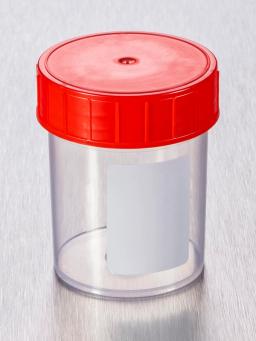 Corning® Gosselin™ Straight Container, 125 mL, PP with White Label, Red Screw Cap, Assembled, Sterile, 380/Case - Corning Life Sciences
