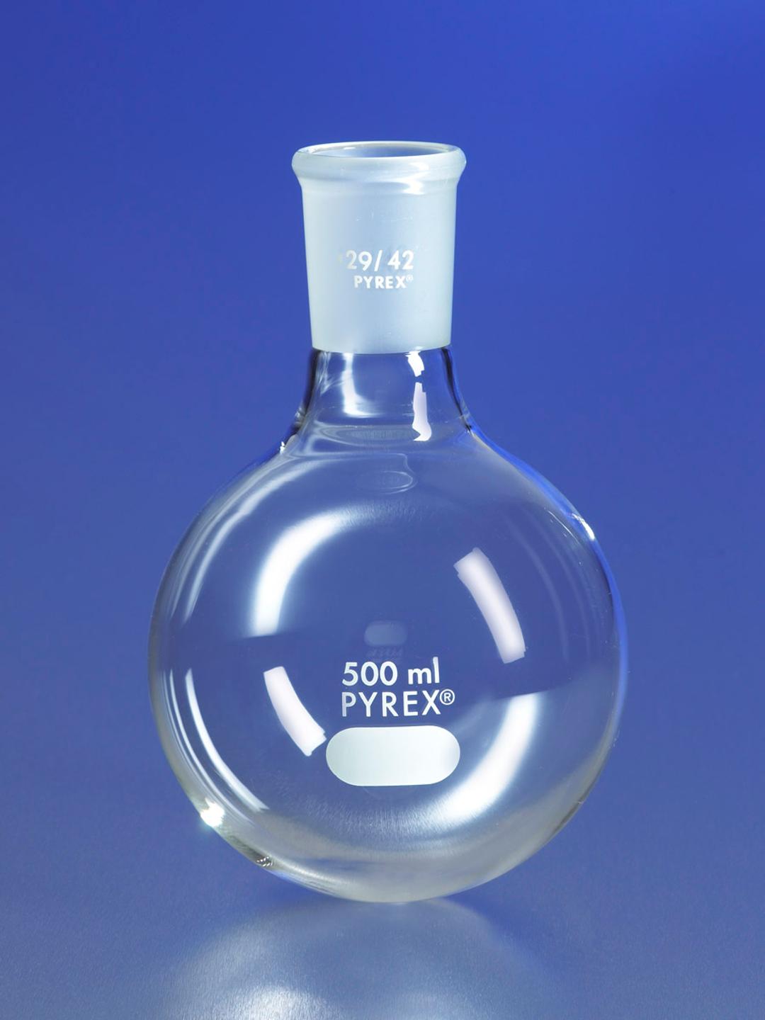PYREX® 250 mL Short Neck Boiling Flask, Round Bottom, 29/42 Standard Taper Joint - Corning Life Sciences - Life Sciences