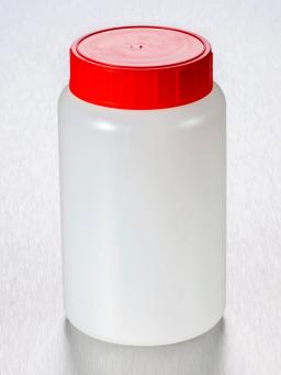 Corning® Gosselin™ Round HDPE Bottle, 500 mL, 58 mm Red Cap with Wad, Assembled, Sterile, 140/Case - Corning Life Sciences