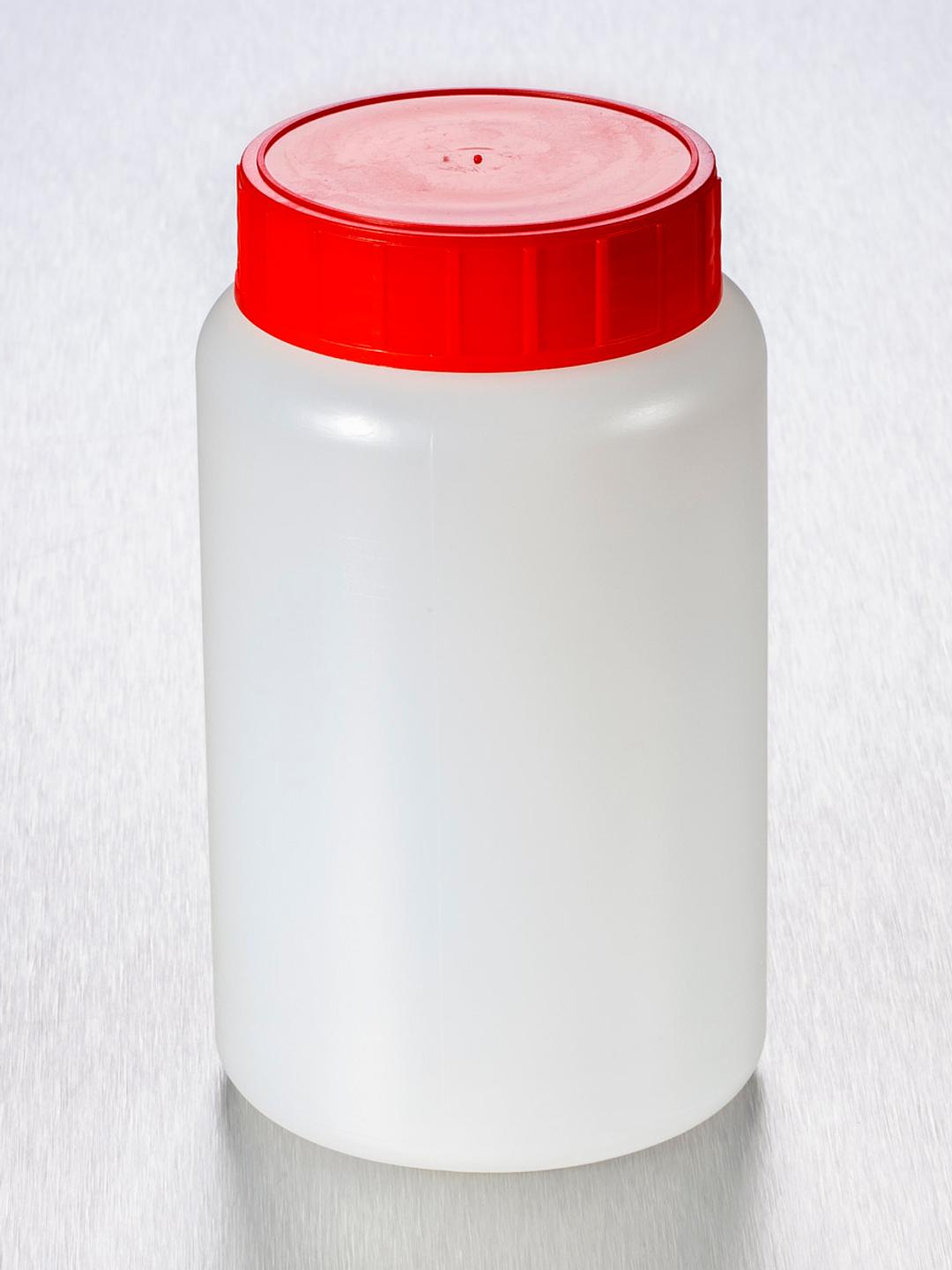 Corning® Gosselin™ Round HDPE Bottle, 500 mL, 58 mm Red Cap with Wad, Assembled, Sterile, 140/Case - Corning Life Sciences