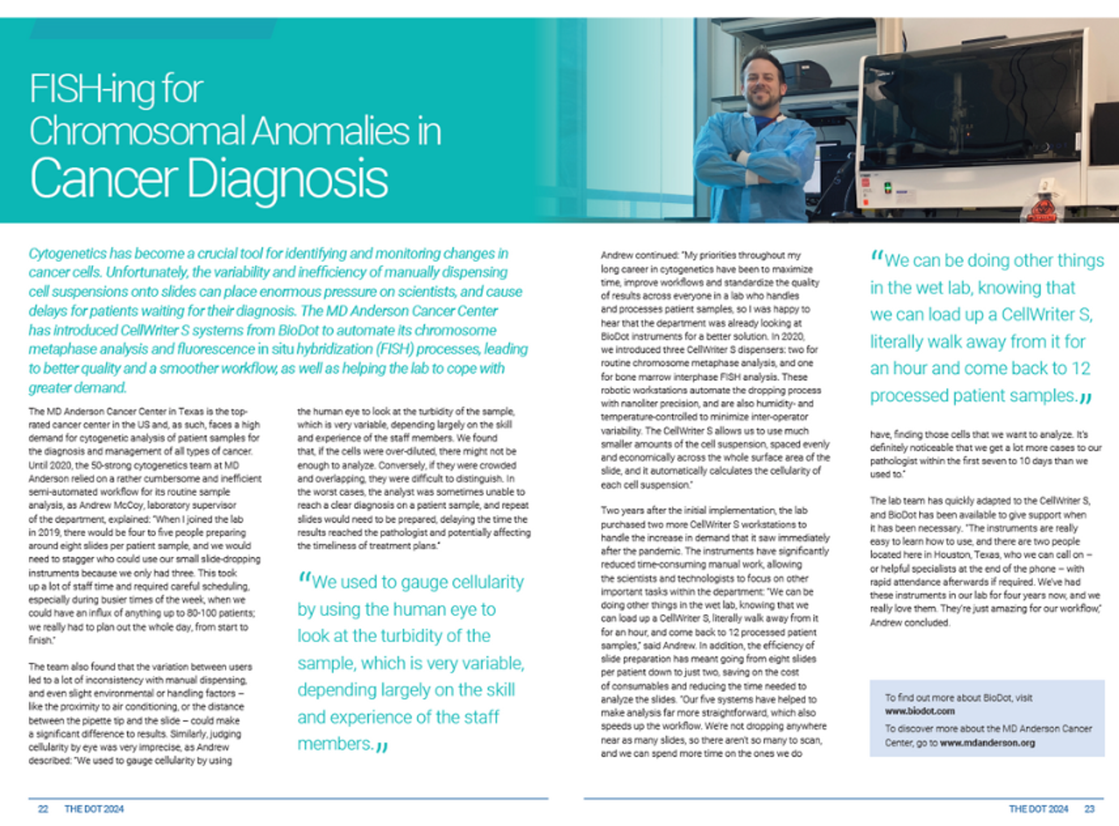Screenshot of case study: FISH-ing for chromosomal anomalies in cancer diagnosis