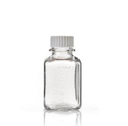 EZBio® Single Use 60 mL Polycarbonate (PC) Media Bottles, Sterile, Autoclavable Square Bottles for Aseptic Sampling and Sterile Storage with 24-415 mm White Closed Cap Closures, 24/PK - Foxx Life Sciences - Life Sciences