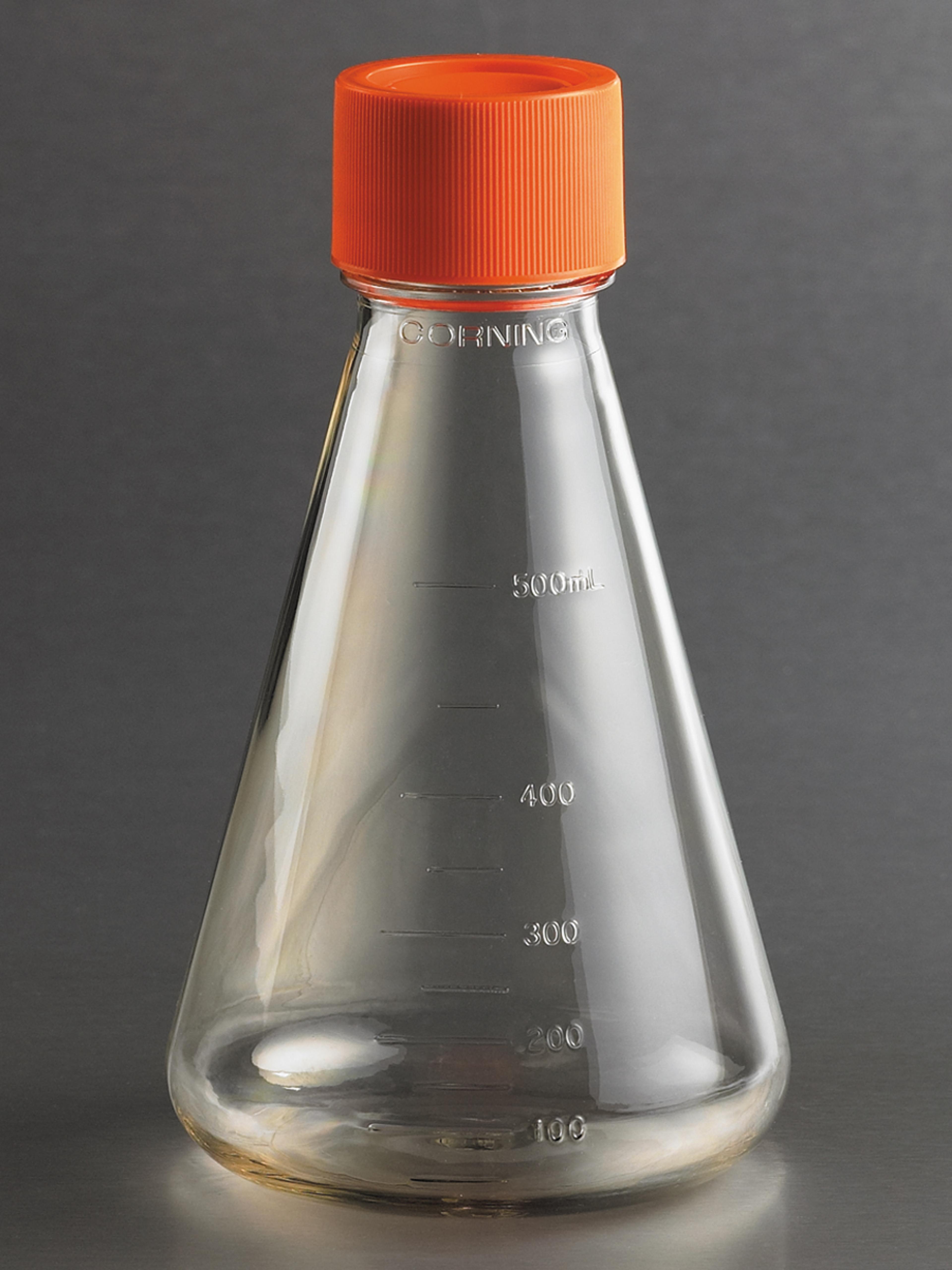 Corning® 500 mL Polycarbonate Erlenmeyer Flask with Flat Cap - Corning Life Sciences - Life Sciences
