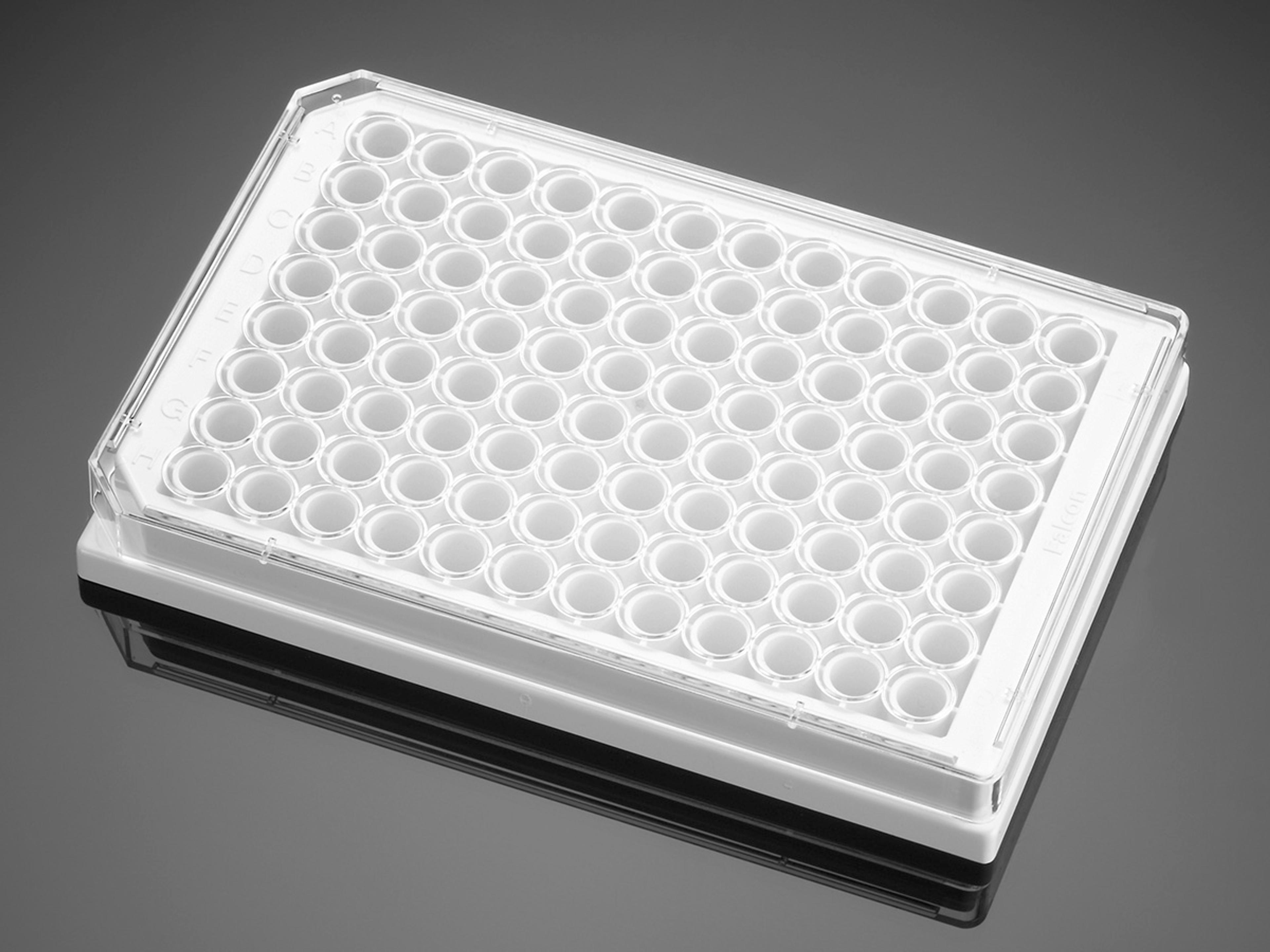 Corning® BioCoat™ Poly-D-Lysine 96-well White/Clear Flat Bottom TC-treated Microplate, with Lid, 5/Pack, 50/Case - Corning Life Sciences - Life Sciences
