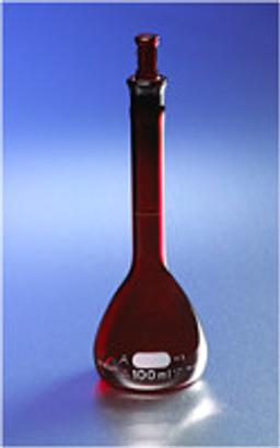 PYREX® Low Actinic 50 mL Class A Certified and Serialized Volumetric Flasks, with Glass Standard Taper Stopper - Corning Life Sciences - General Lab