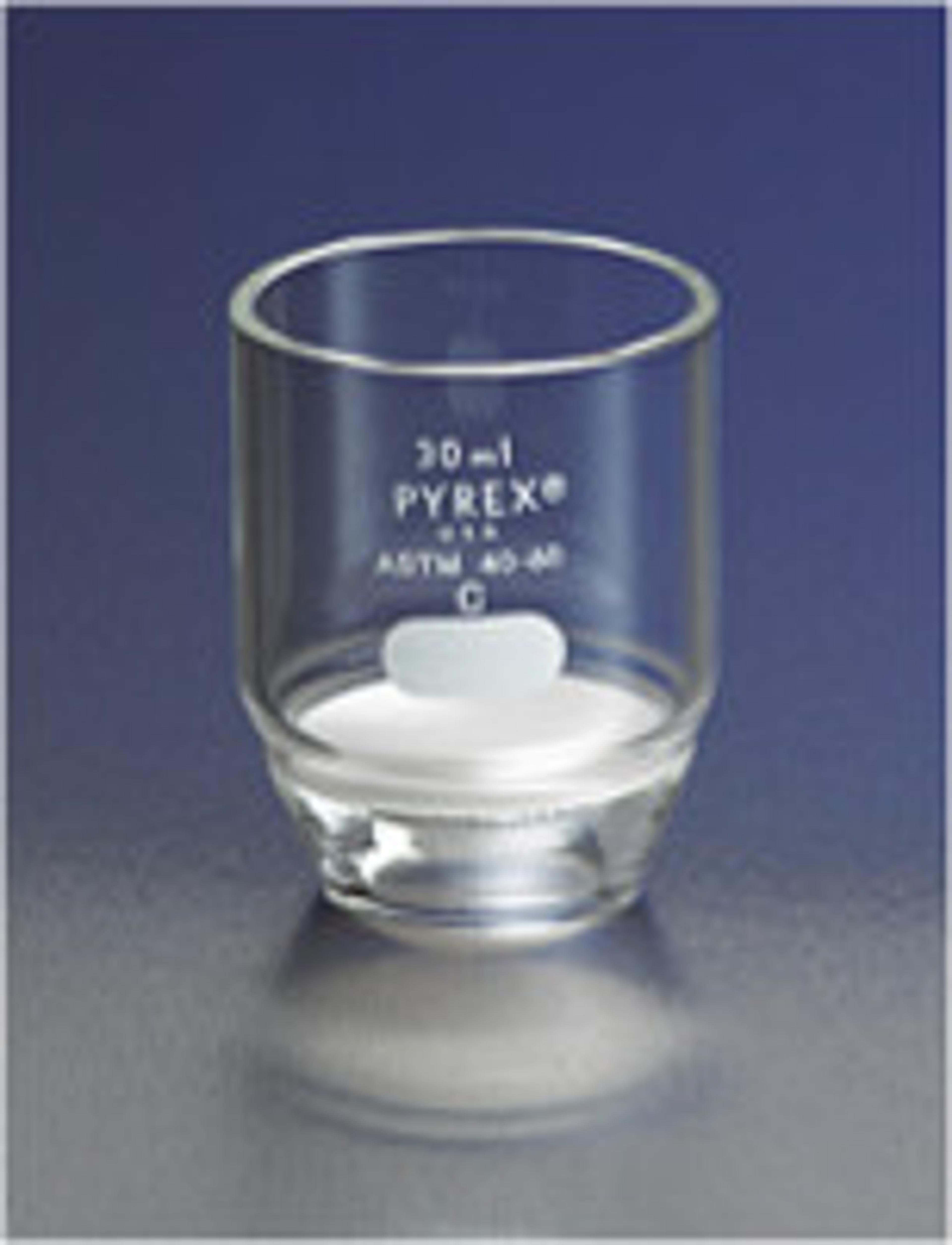 PYREX® 30 mL Low Form Gooch Crucible with 30 mm Diameter Medium Porosity Fritted Disc - Corning Life Sciences - General Lab