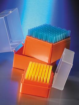 Pipet Tip Hinged Rack Insert for Corning® 1-200 µL Universal Fit Hinged Racked Pipet Tips, Graduated, Yellow, Nonsterile, 96 Tips/Insert, 10 Racks/Case, 960 Tips/Case - Corning Life Sciences - General Lab