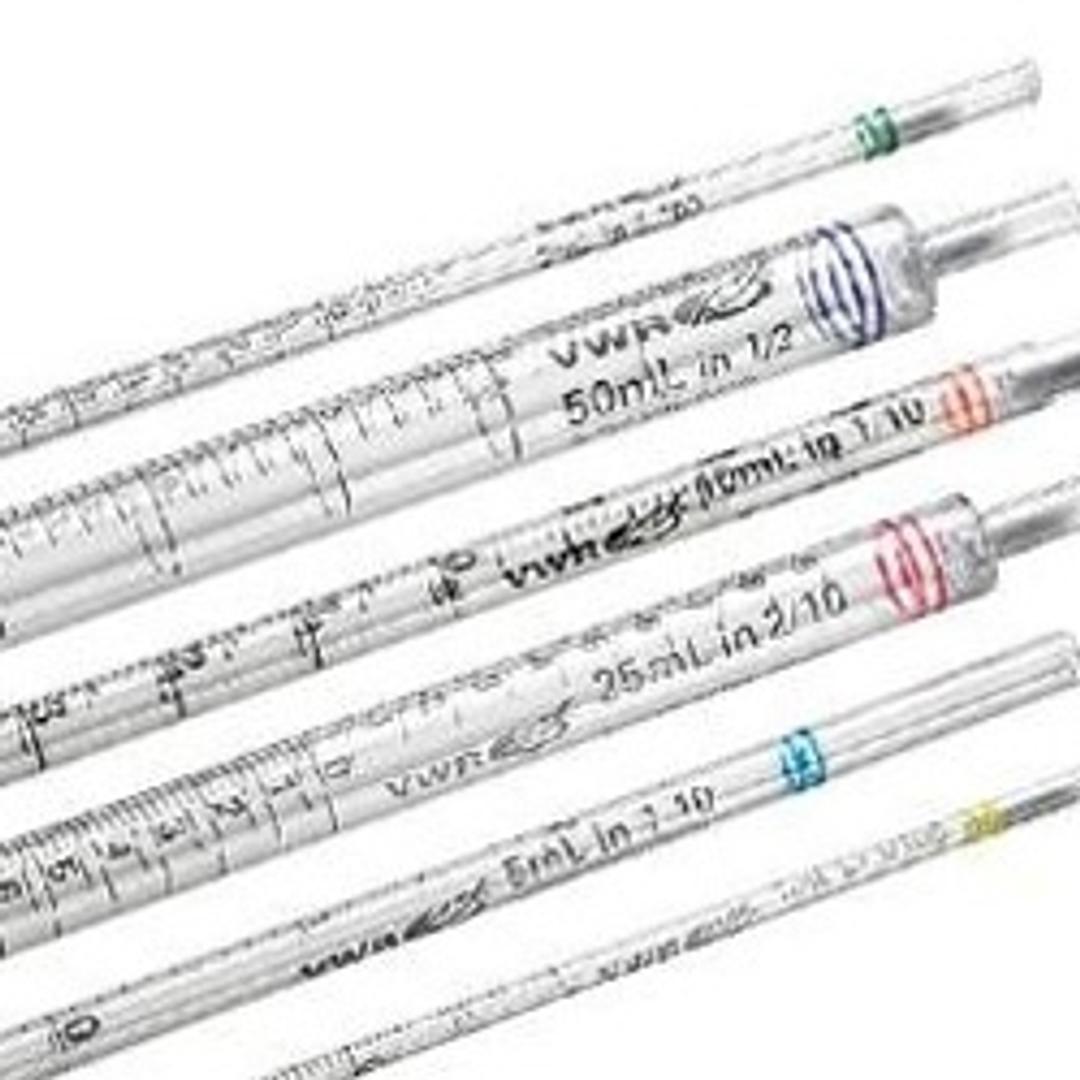 Disposable Serological Pipets, Polystyrene, Sterile, Plugged, 10 mL, Orange, Individually Wrapped in Paper/Plastic - Case of 200 - VWR International Ltd - General Lab