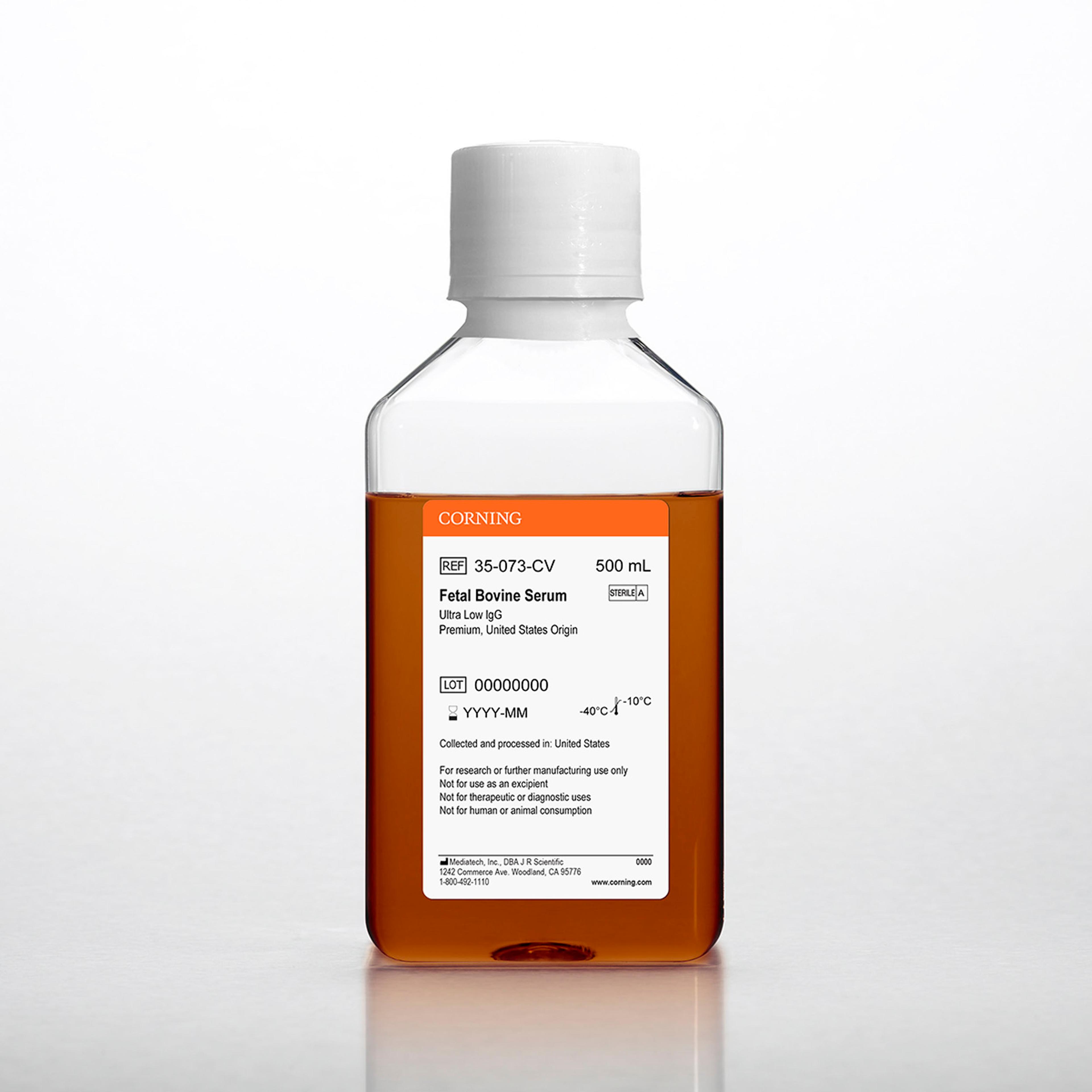 Corning® Fetal Bovine Serum, 500 mL, Premium, United States Origin (Ultra Low IgG) - Corning Life Sciences - Life Sciences