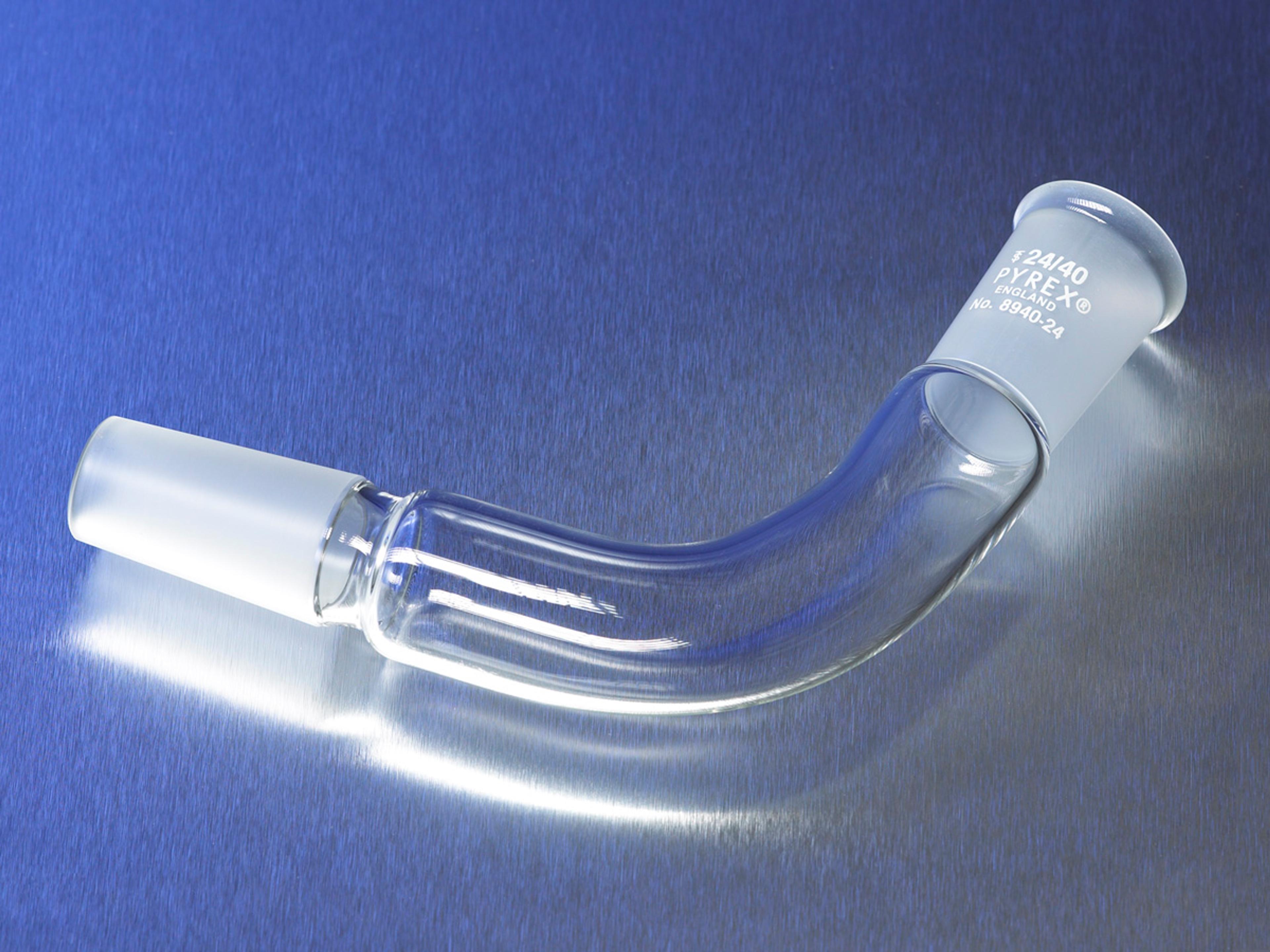 PYREX® 105° Angled Tube Adapter with Two-Way 24/40 Standard Taper Joints - Corning Life Sciences - General Lab