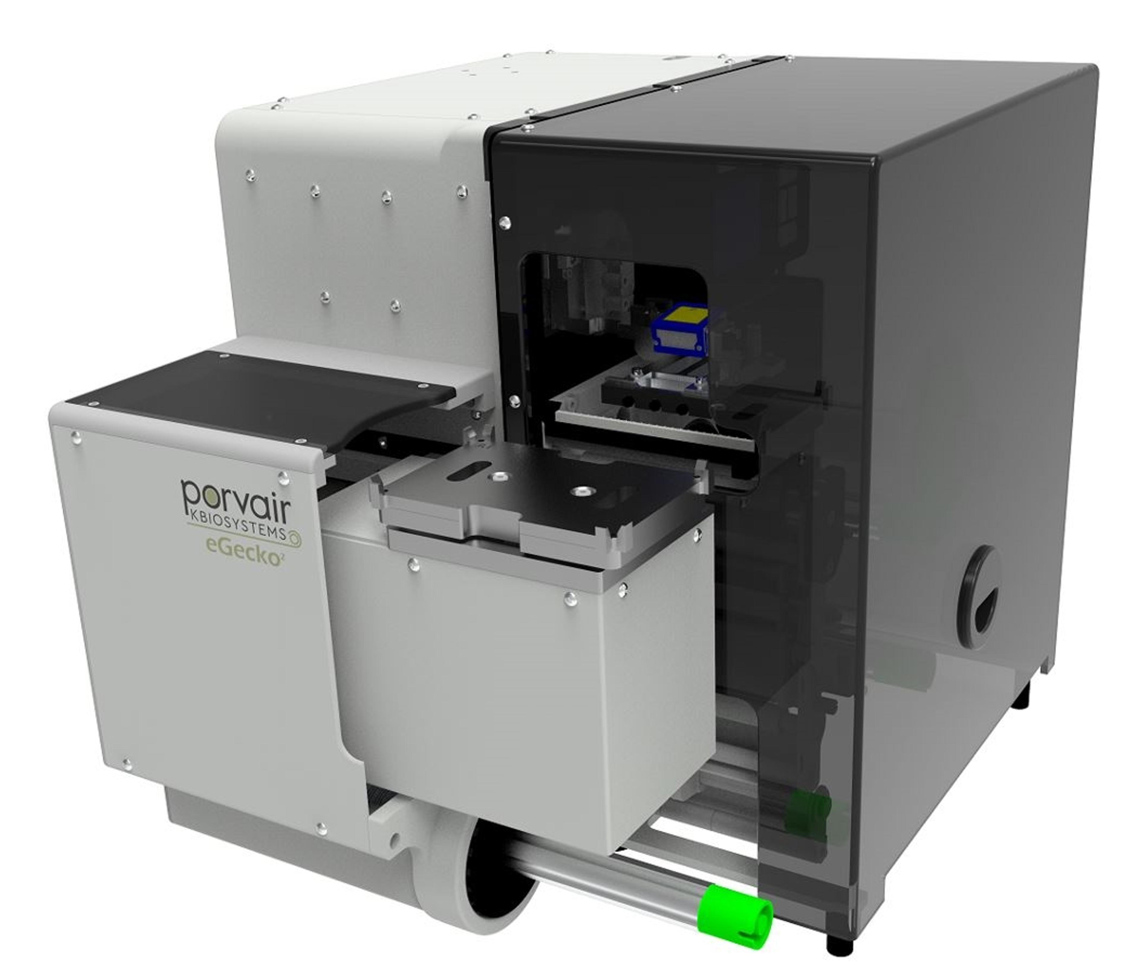 eGecko automated barcode applicator - Kbiosystems - Lab Automation