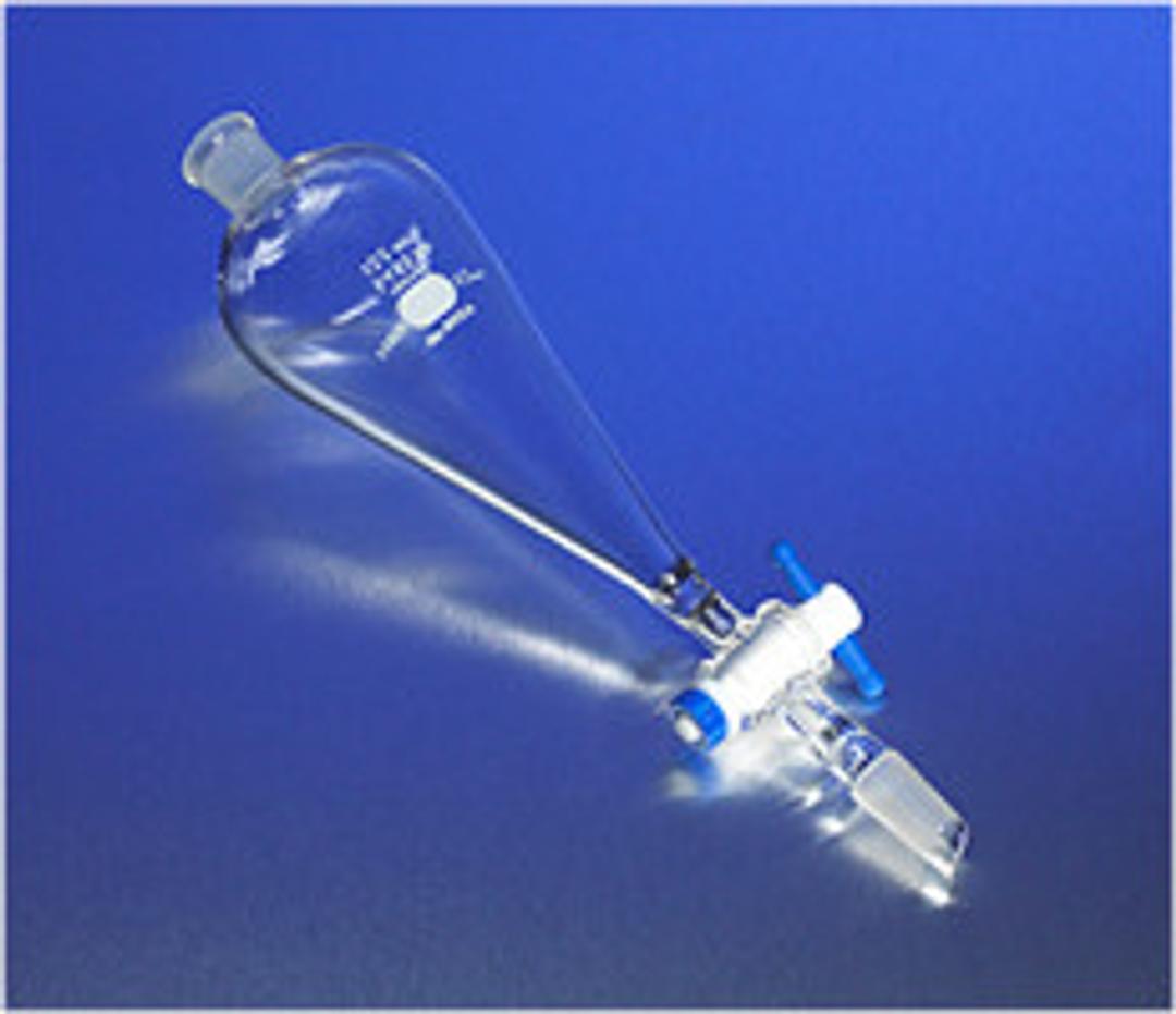 PYREX® 125 mL Squibb Separatory Funnel, PTFE Product Standard Stopcock, Standard Taper Joints - Corning Life Sciences - General Lab