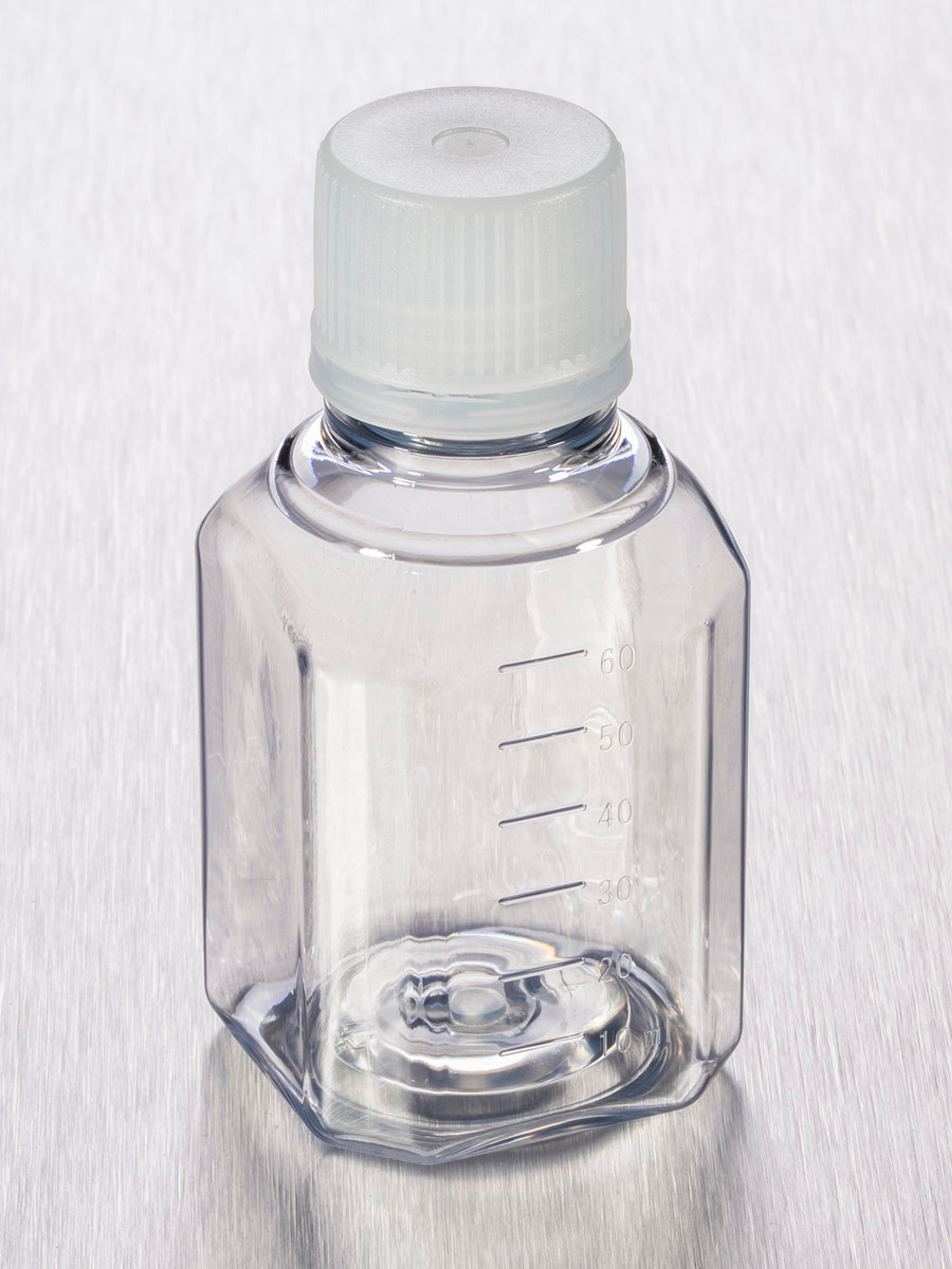 Corning® 60 mL Octagonal PET Storage Bottles with 18 mm Screw Caps, Sterile - Corning Life Sciences - General Lab