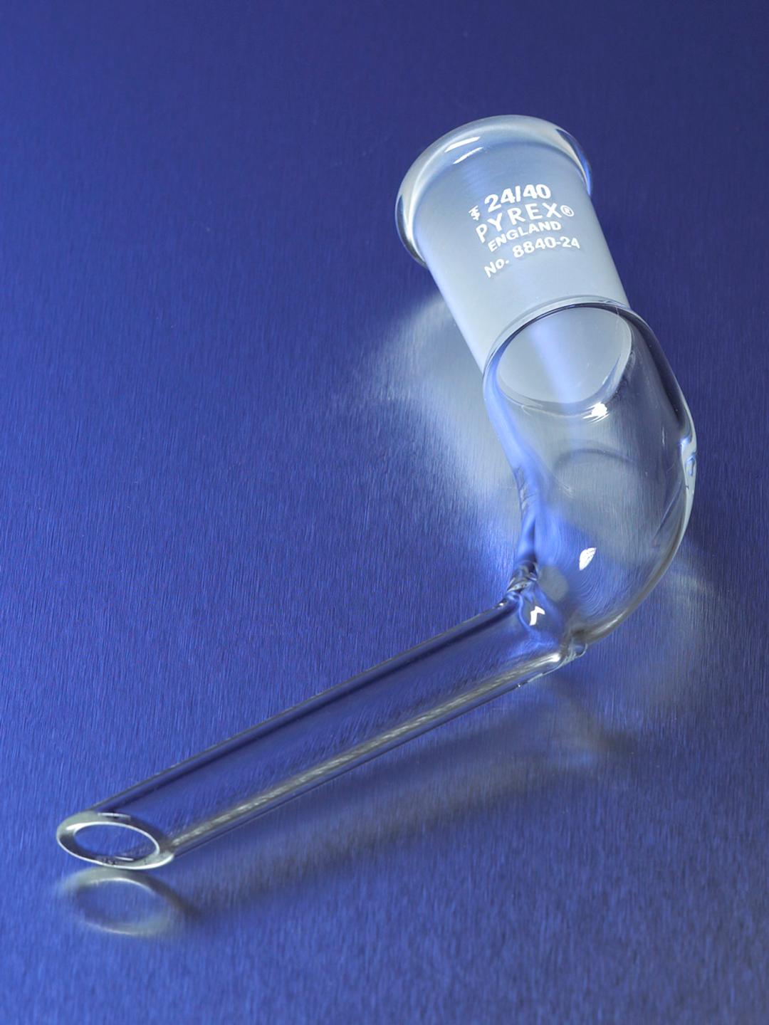 PYREX® 105° Angled Tube Adapter with Single 24/40 Standard Taper Joint - Corning Life Sciences