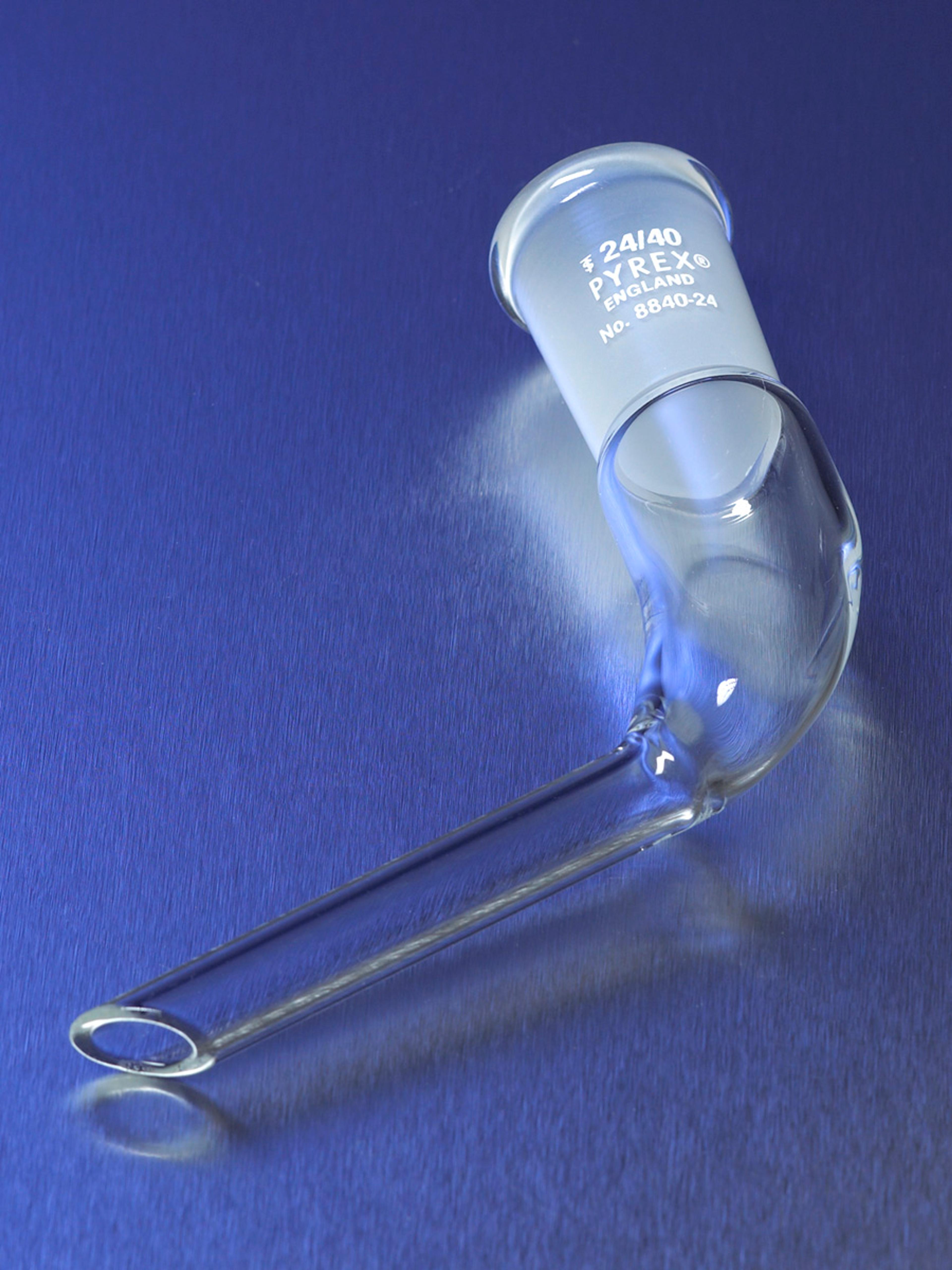 PYREX® 105° Angled Tube Adapter with Single 24/40 Standard Taper Joint - Corning Life Sciences