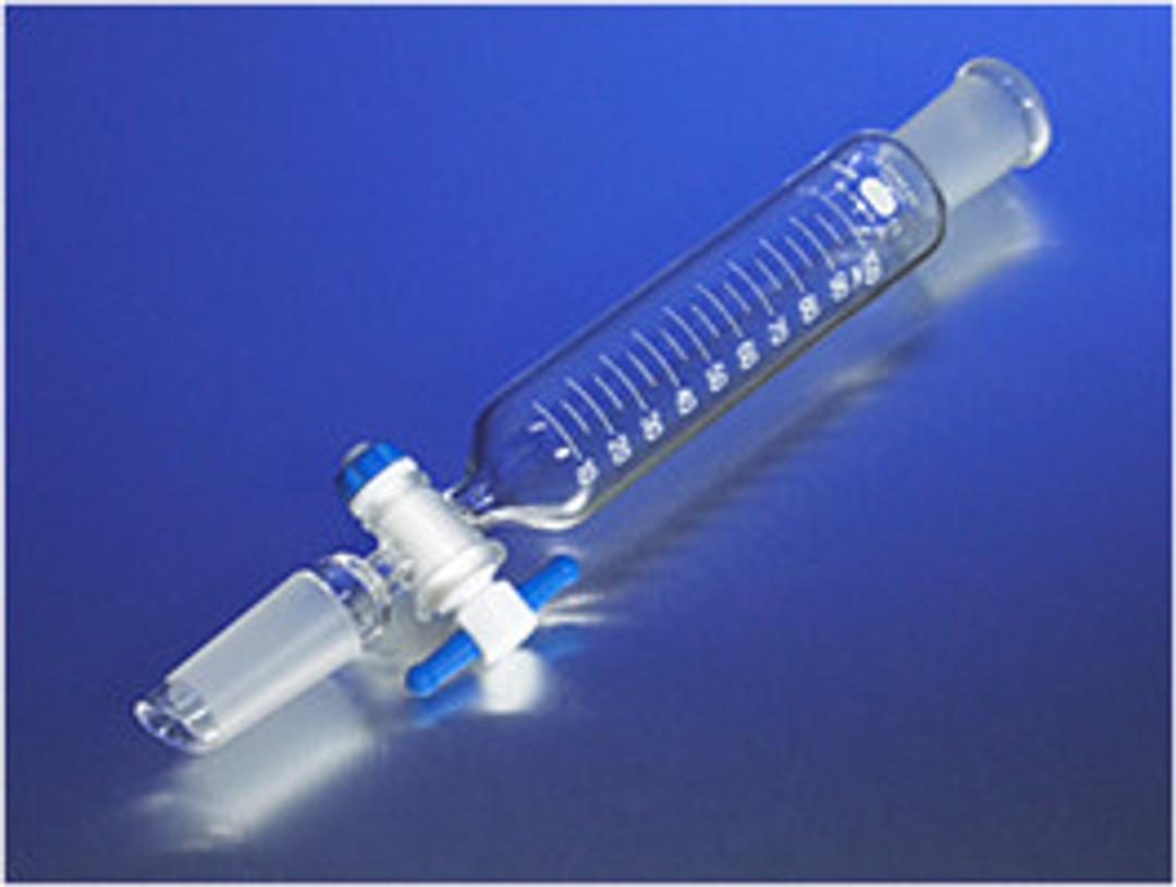 PYREX® 100 mL Cylindrical Separatory Funnel, Graduated, PTFE Product Standard Stopcock, Standard Taper Joints - Corning Life Sciences - General Lab