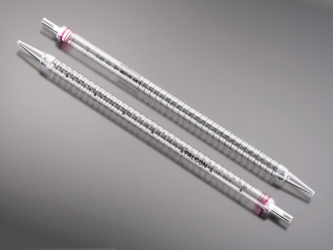 Falcon® 25 mL Serological Pipet, Polystyrene, Extended, 0.5 Increments, Individually Wrapped, Sterile, 50/Bag, 200/Case - Corning Life Sciences - General Lab