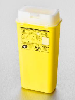 Corning® Gosselin™ Waste and Sharp Container, 1.8 L, Yellow PP, White Hinged Cap, 45/Case - Corning Life Sciences