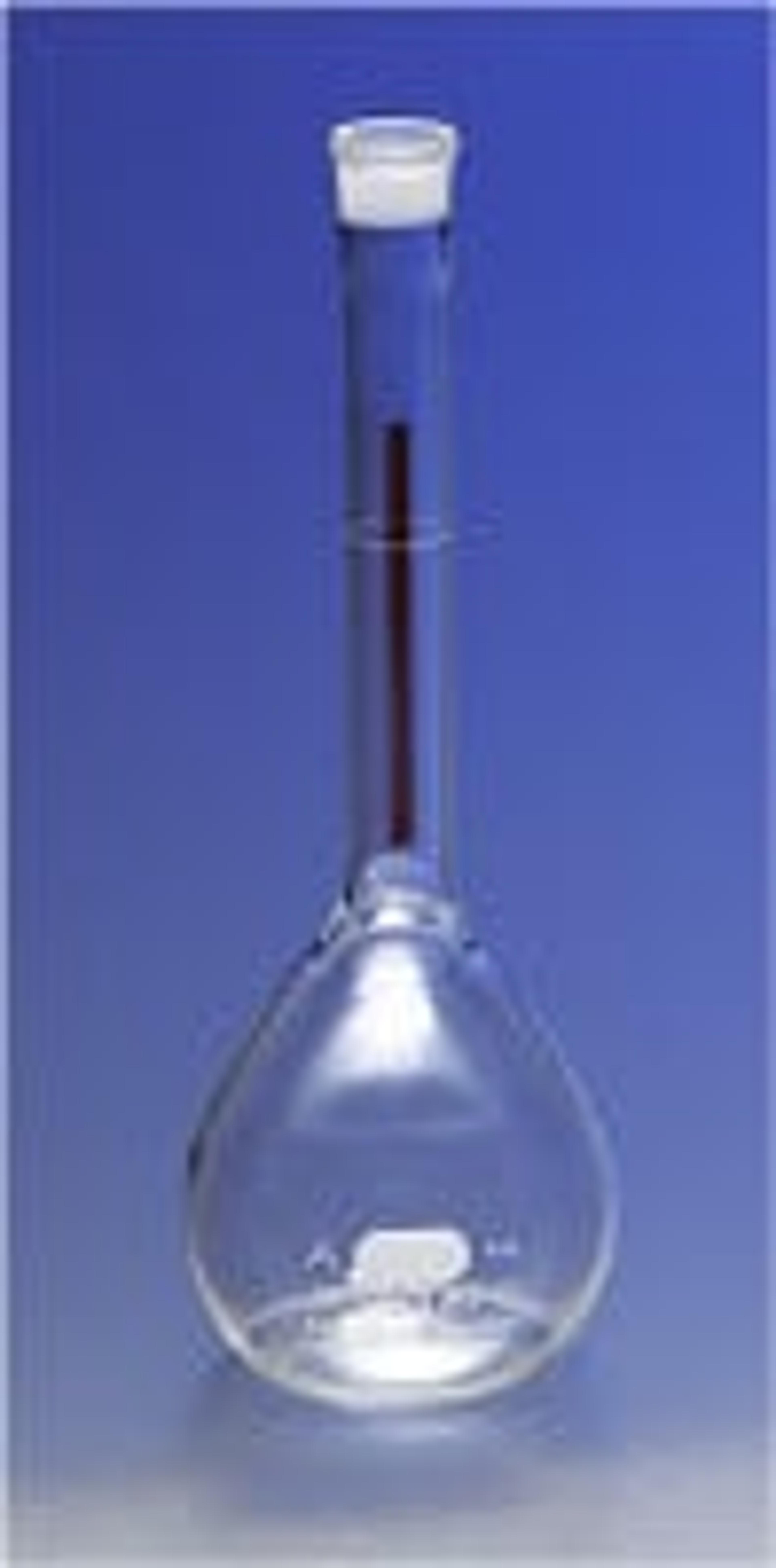 PYREX® 100 mL Class A Lifetime Red Volumetric Flask with Glass Standard Taper Stopper - Corning Life Sciences - General Lab